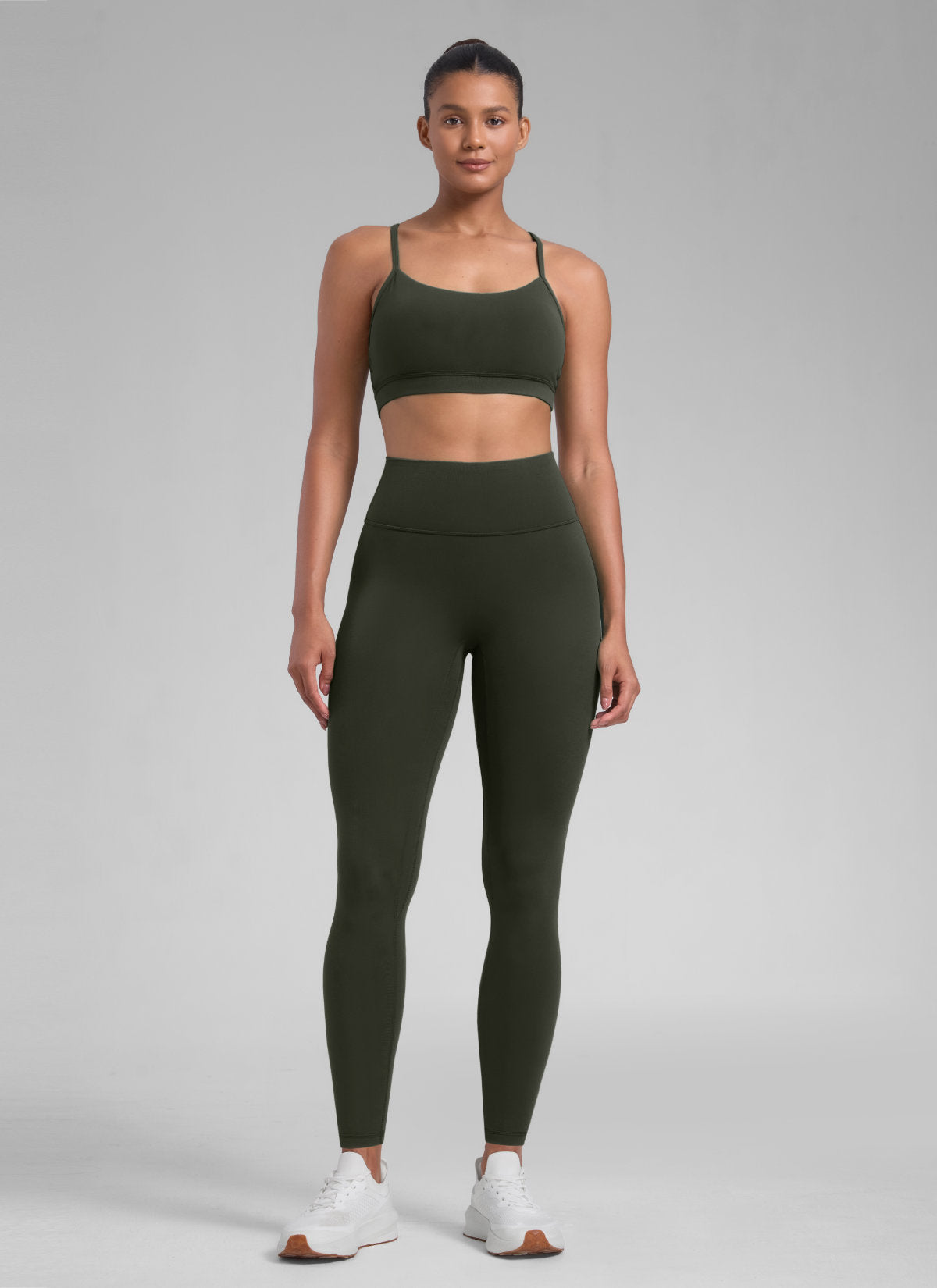CRZ YOGA Damen Butterlift SecretSculpt Scrunch Butt Leggings - 71cm Olivgrün