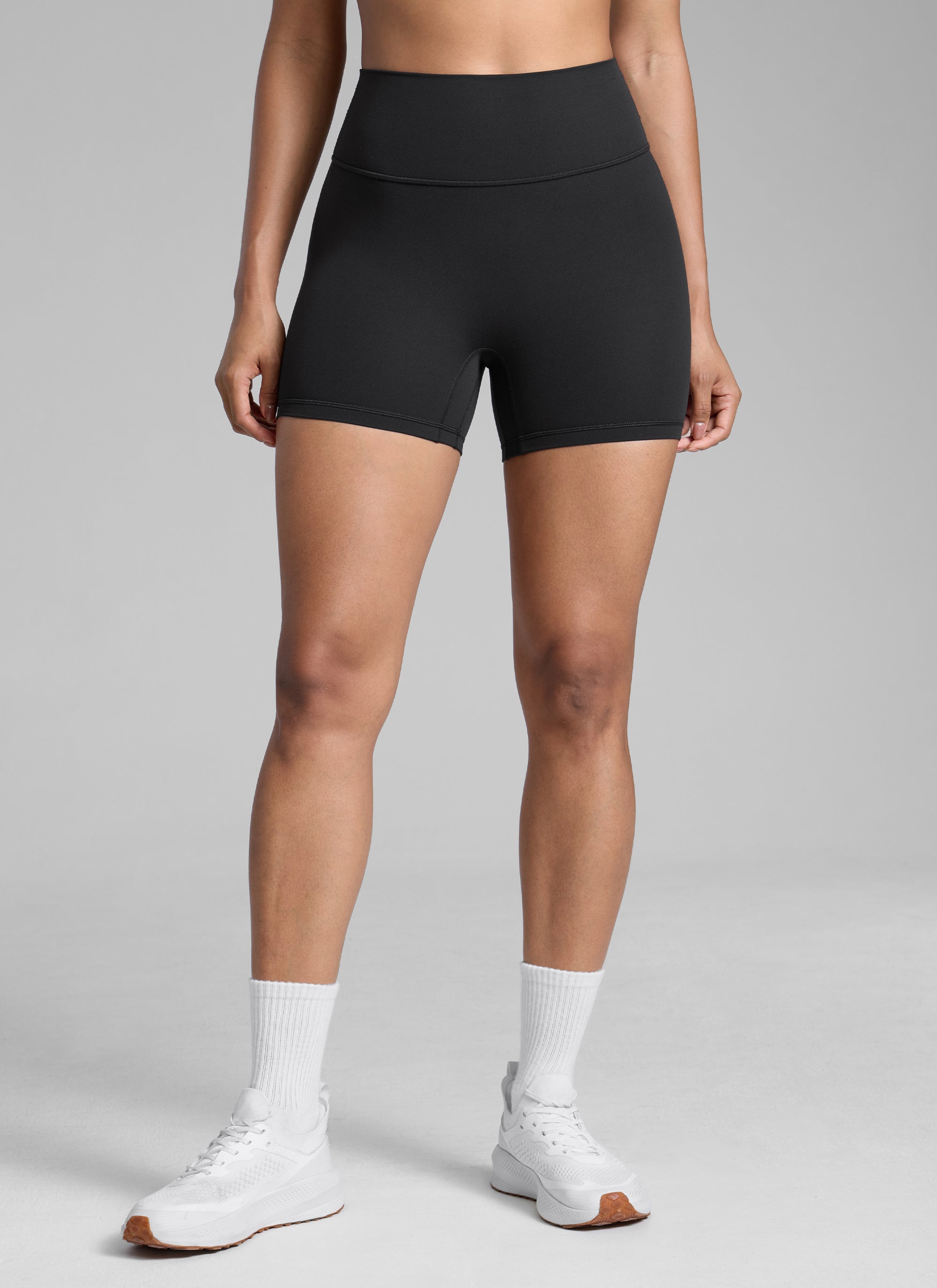 CRZ YOGA Damen Butterlift SecretSculpt Scrunch Butt Lifting Shorts10cm Schwarz