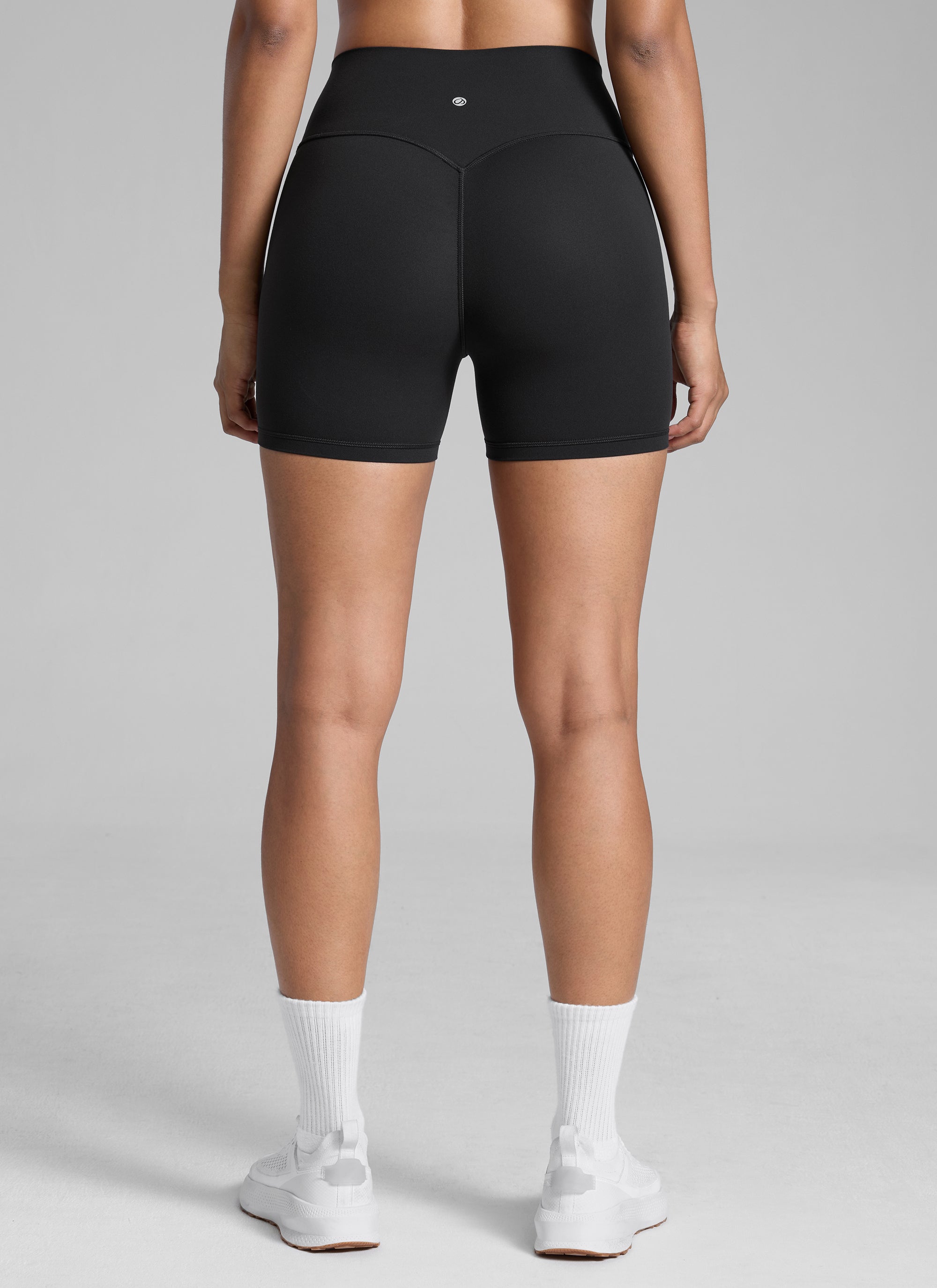 CRZ YOGA Damen Butterlift SecretSculpt Scrunch Butt Lifting Shorts10cm Schwarz