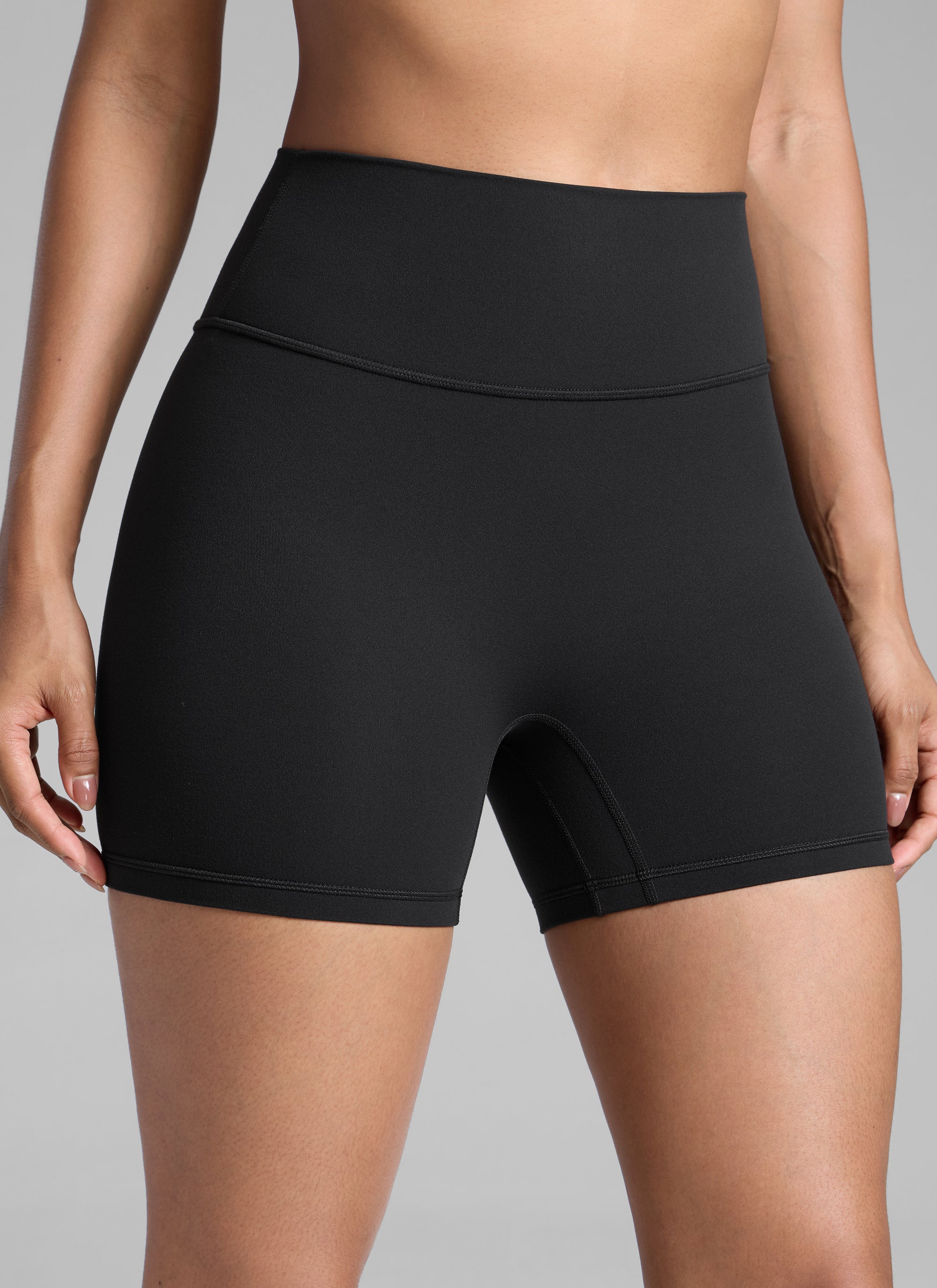 CRZ YOGA Damen Butterlift SecretSculpt Scrunch Butt Lifting Shorts10cm Schwarz
