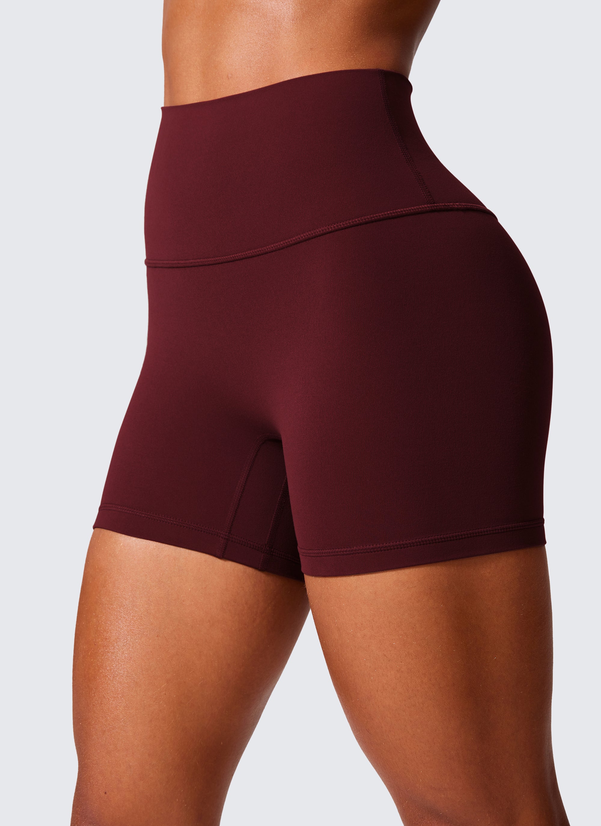 CRZ YOGA Damen Butterlift SecretSculpt Scrunch Butt Lifting Shorts10cm Roter Merlot