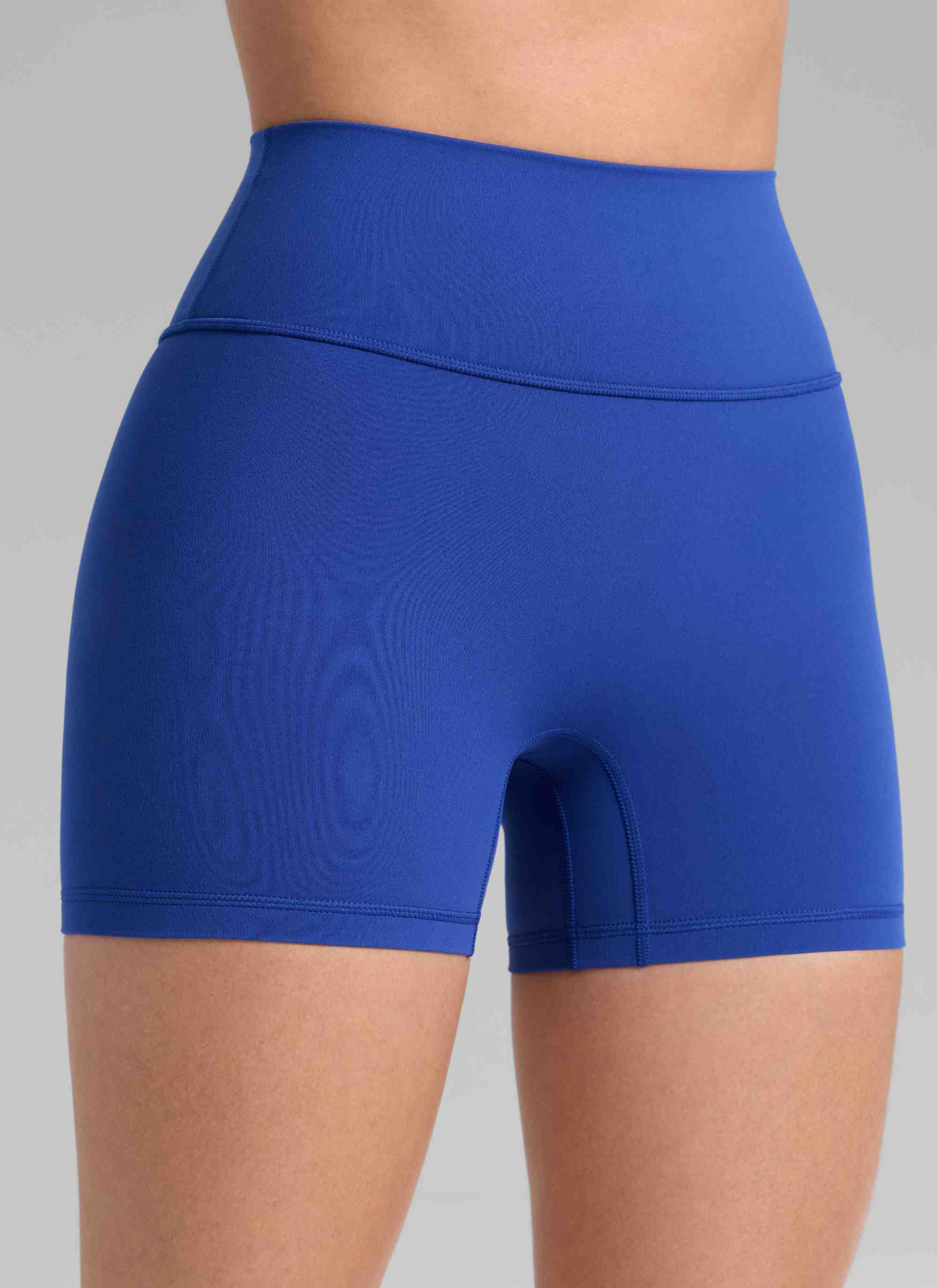 CRZ YOGA Damen Butterlift SecretSculpt Scrunch Butt Lifting Shorts10cm Wellen Blau