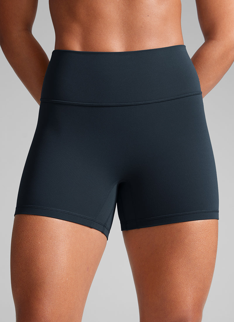 CRZ YOGA Damen Butterlift SecretSculpt Scrunch Butt Lifting Shorts10cm Echte Marine @model_info:Crystal
