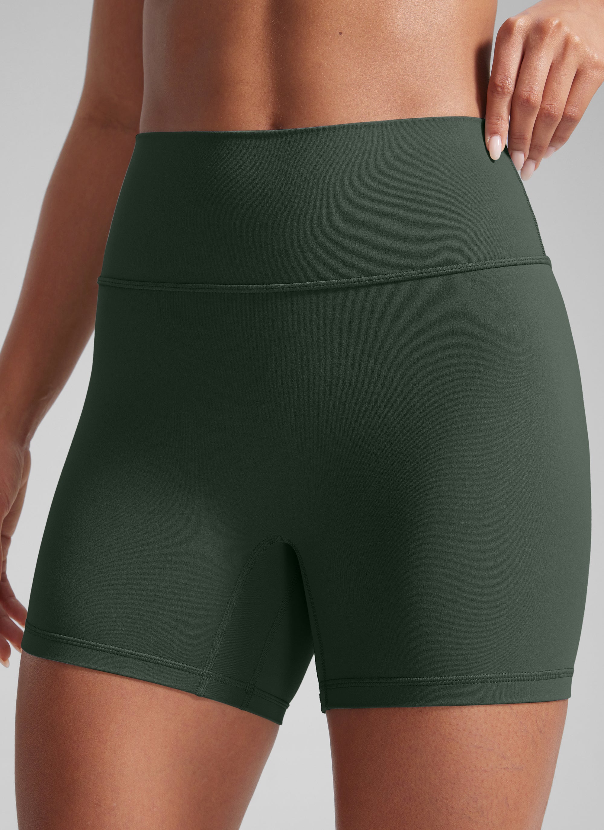 CRZ YOGA Damen Butterlift SecretSculpt Scrunch Butt Lifting Shorts10cm Legende Grün