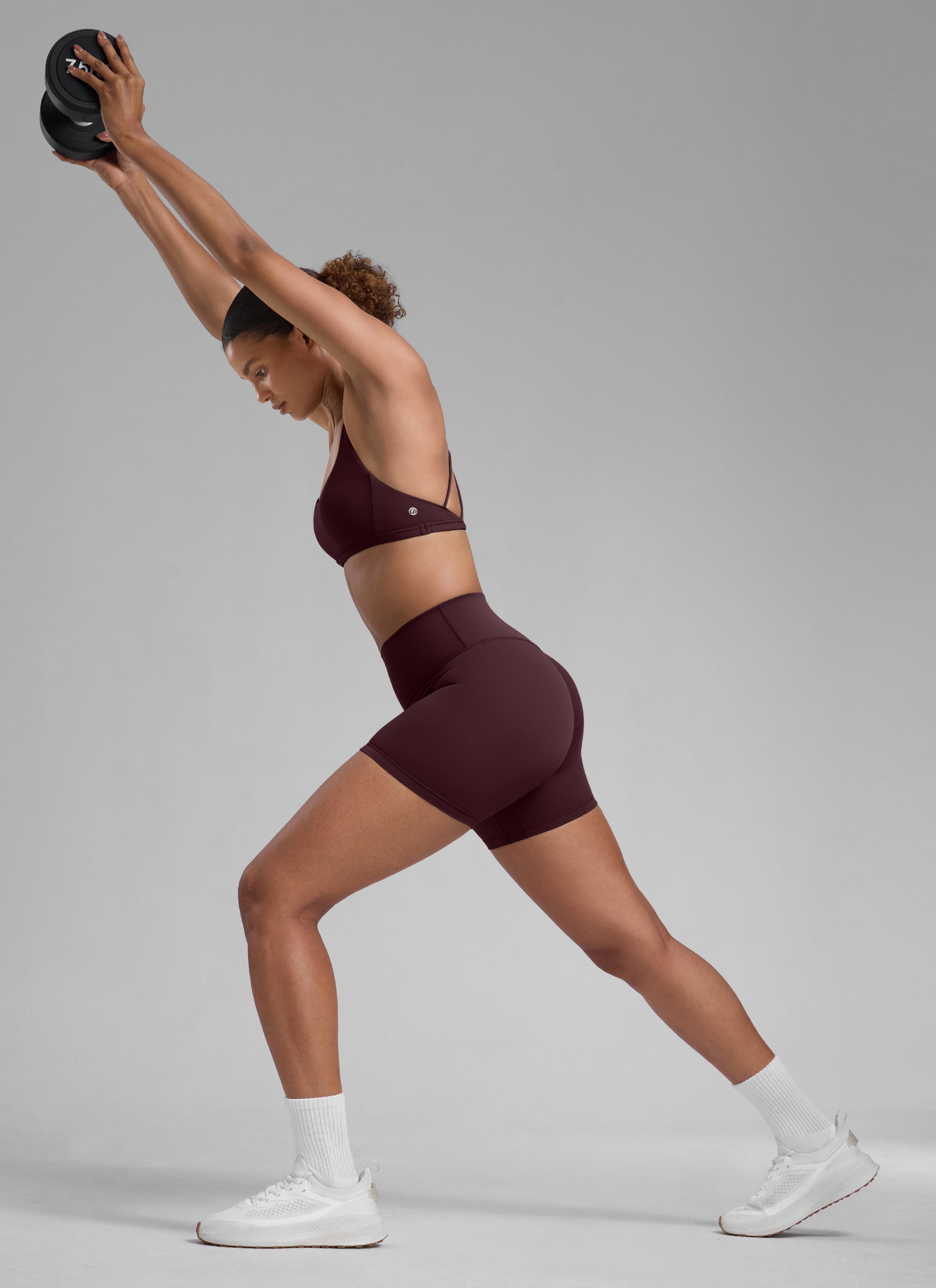 CRZ YOGA Damen Butterlift SecretSculpt Scrunch Butt Lifting Shorts10cm Reife Pflaume