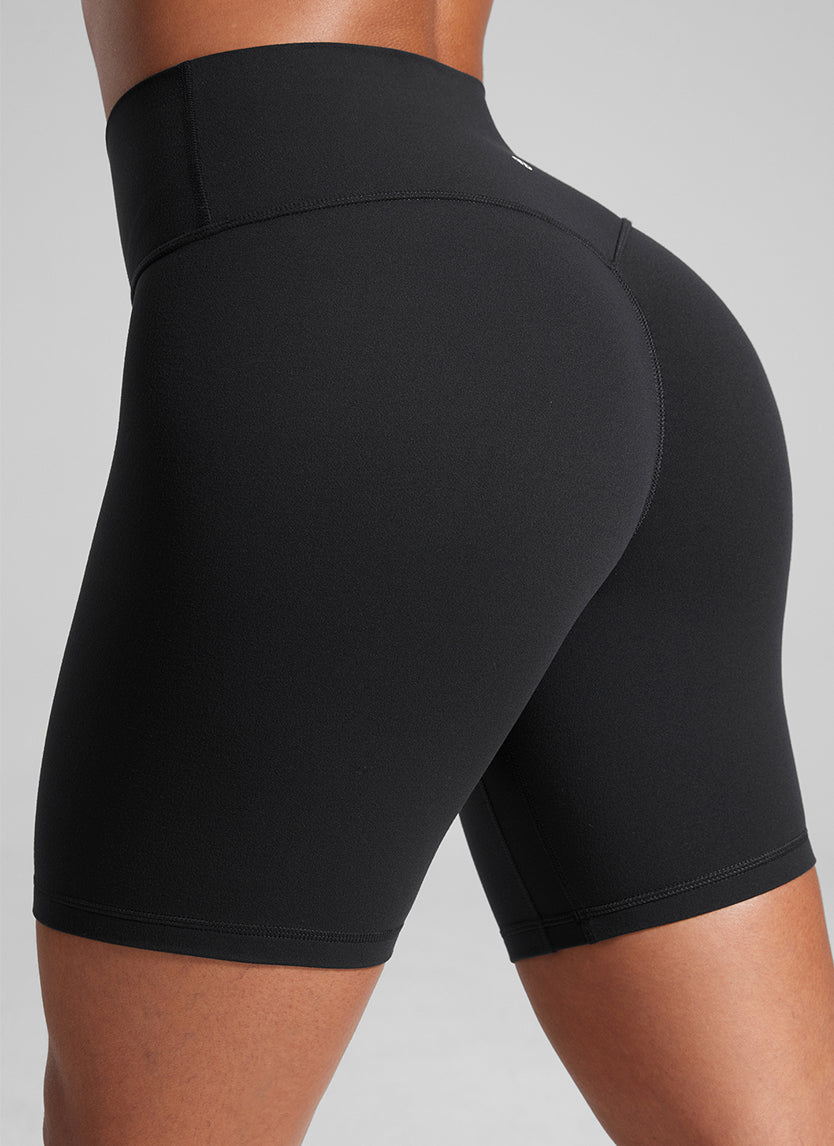 CRZ YOGA Damen Butterlift SecretSculpt Butt Lifting Shorts - 15cm Schwarz