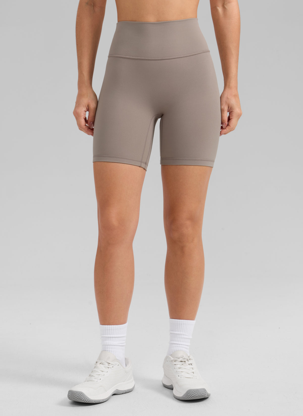 CRZ YOGA Damen Butterlift SecretSculpt Butt Lifting Shorts - 15cm Cremiger Milchkaffee