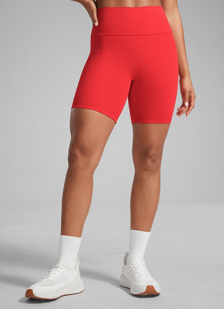 CRZ YOGA Damen Butterlift SecretSculpt Butt Lifting Shorts - 15cm Tiefrot