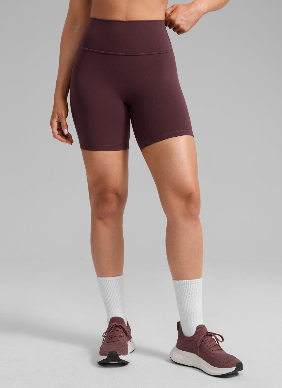 CRZ YOGA Damen Butterlift SecretSculpt Butt Lifting Shorts - 15cm Reife Pflaume