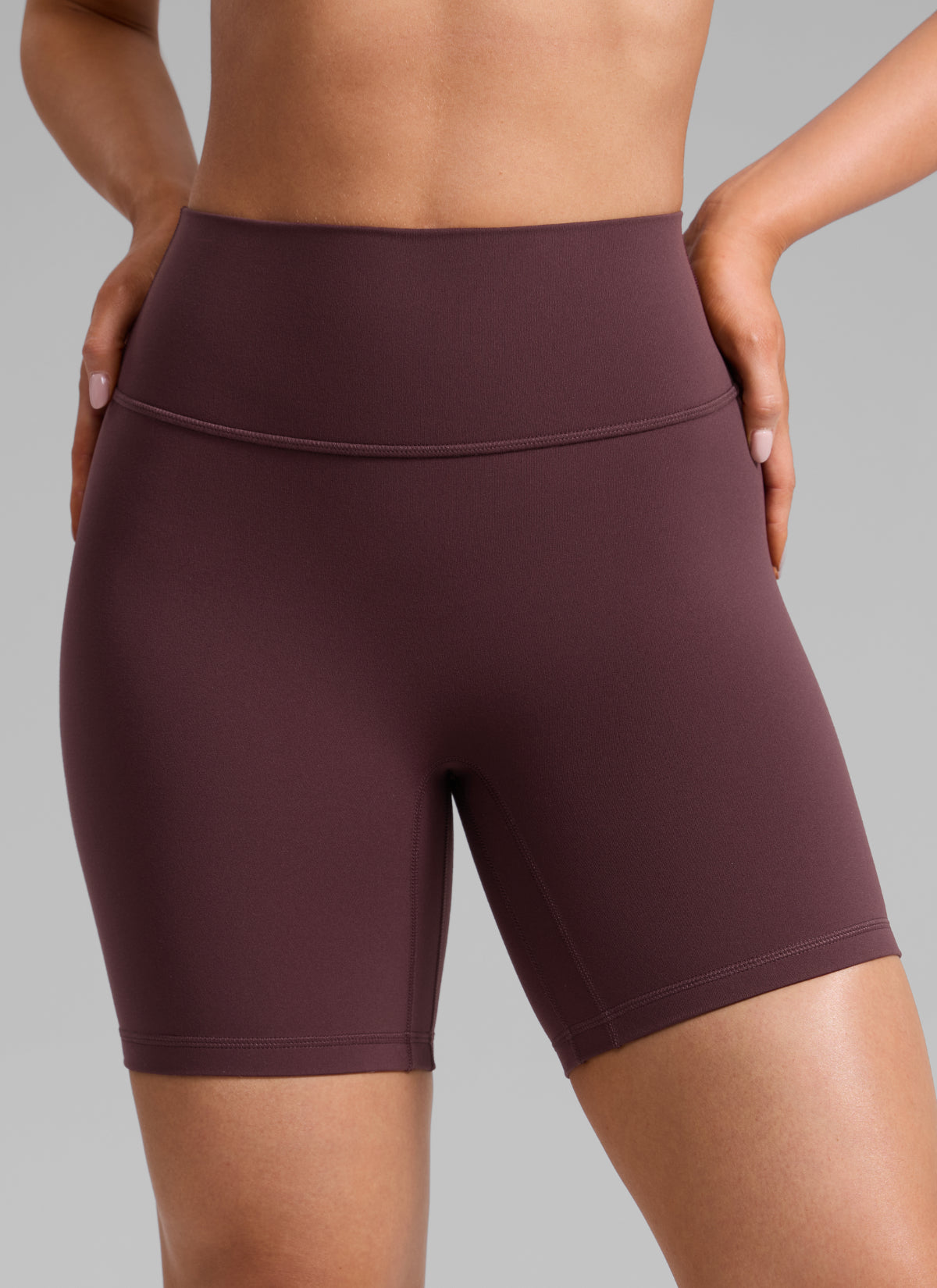 CRZ YOGA Damen Butterlift SecretSculpt Butt Lifting Shorts - 15cm Reife Pflaume