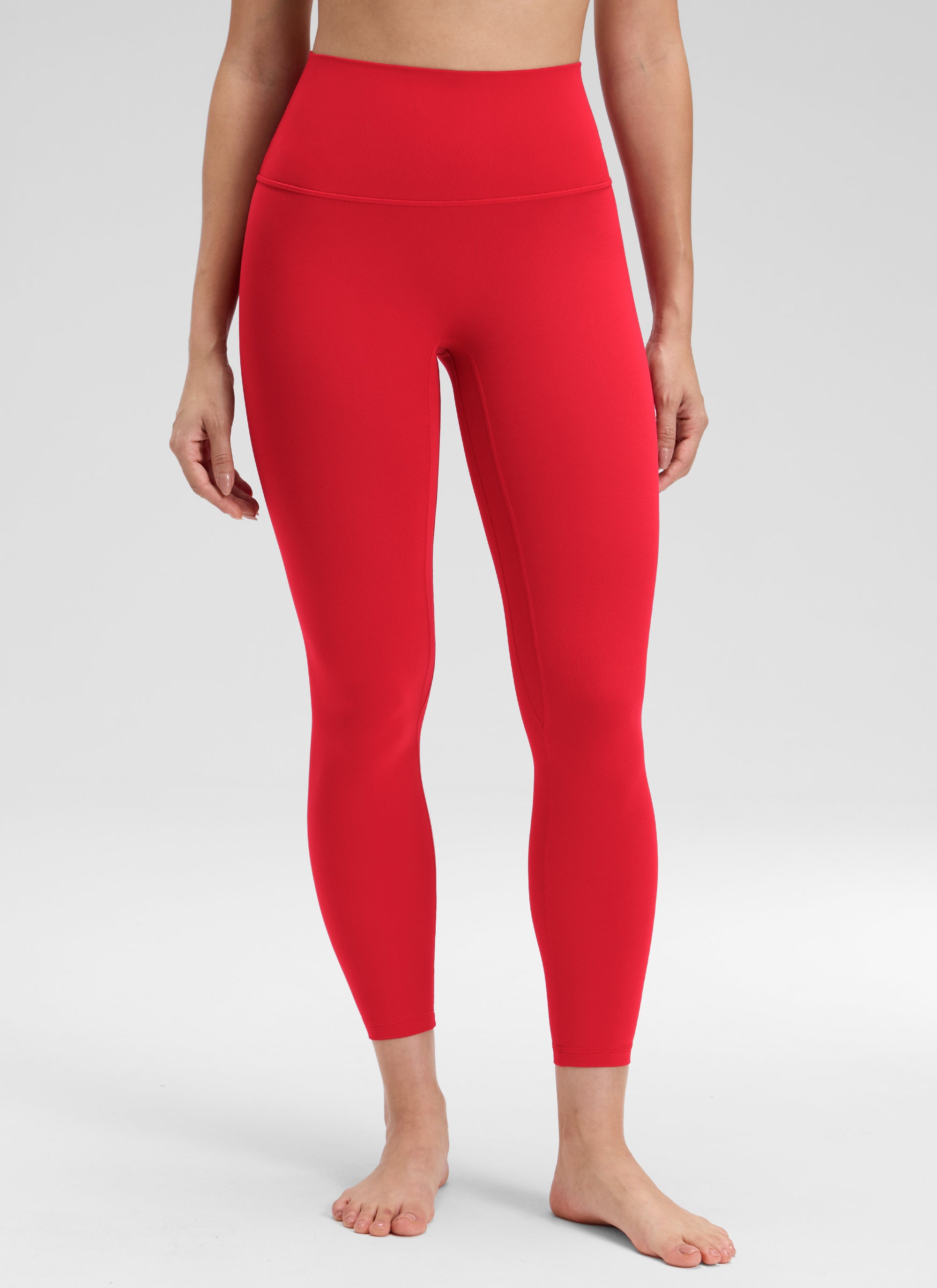 CRZ YOGA Damen Butterluxe Keine Vordernaht Yoga Leggings - 64cm Aurora Rot