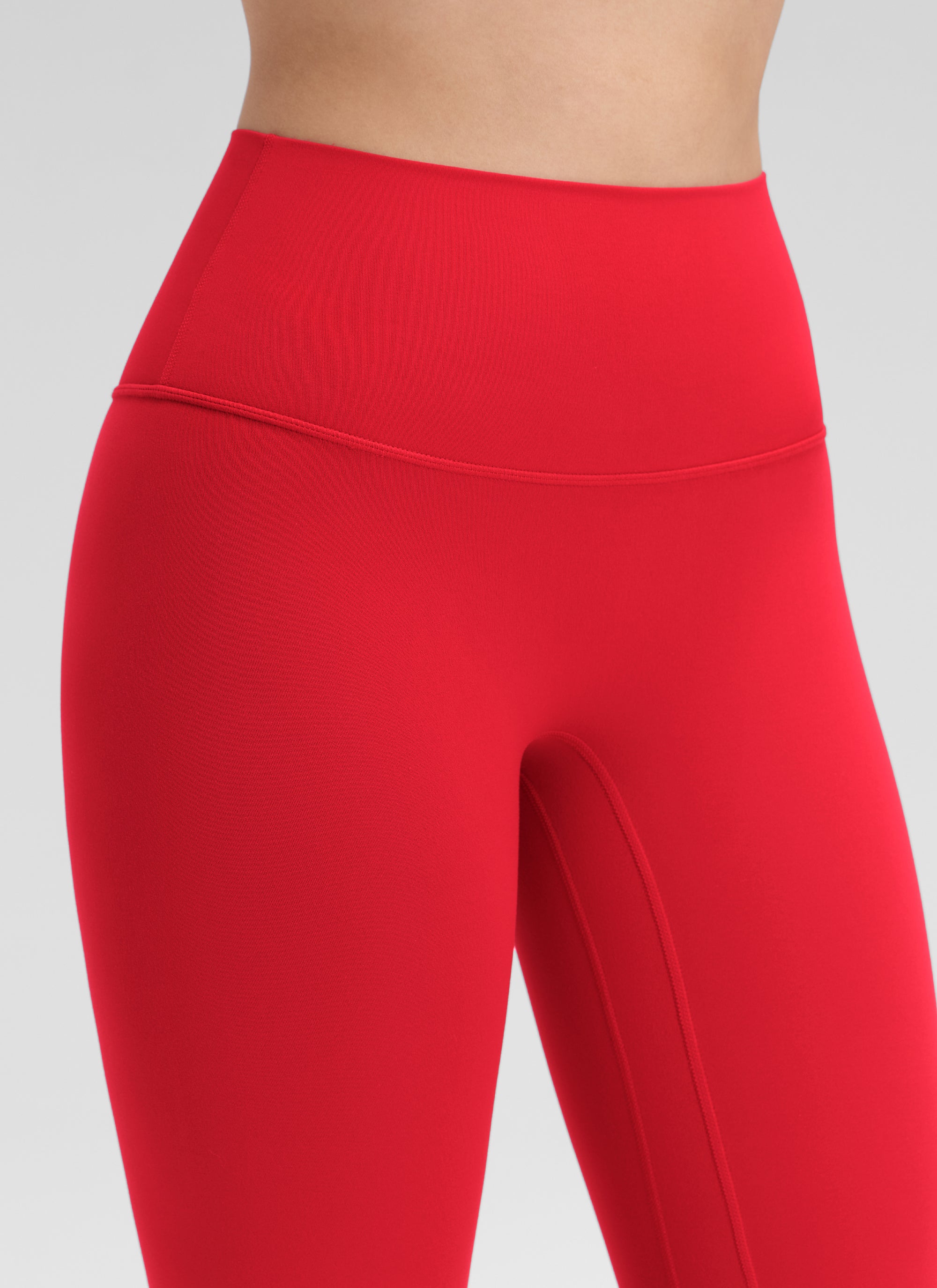 CRZ YOGA Damen Butterluxe Keine Vordernaht Yoga Leggings - 64cm Aurora Rot