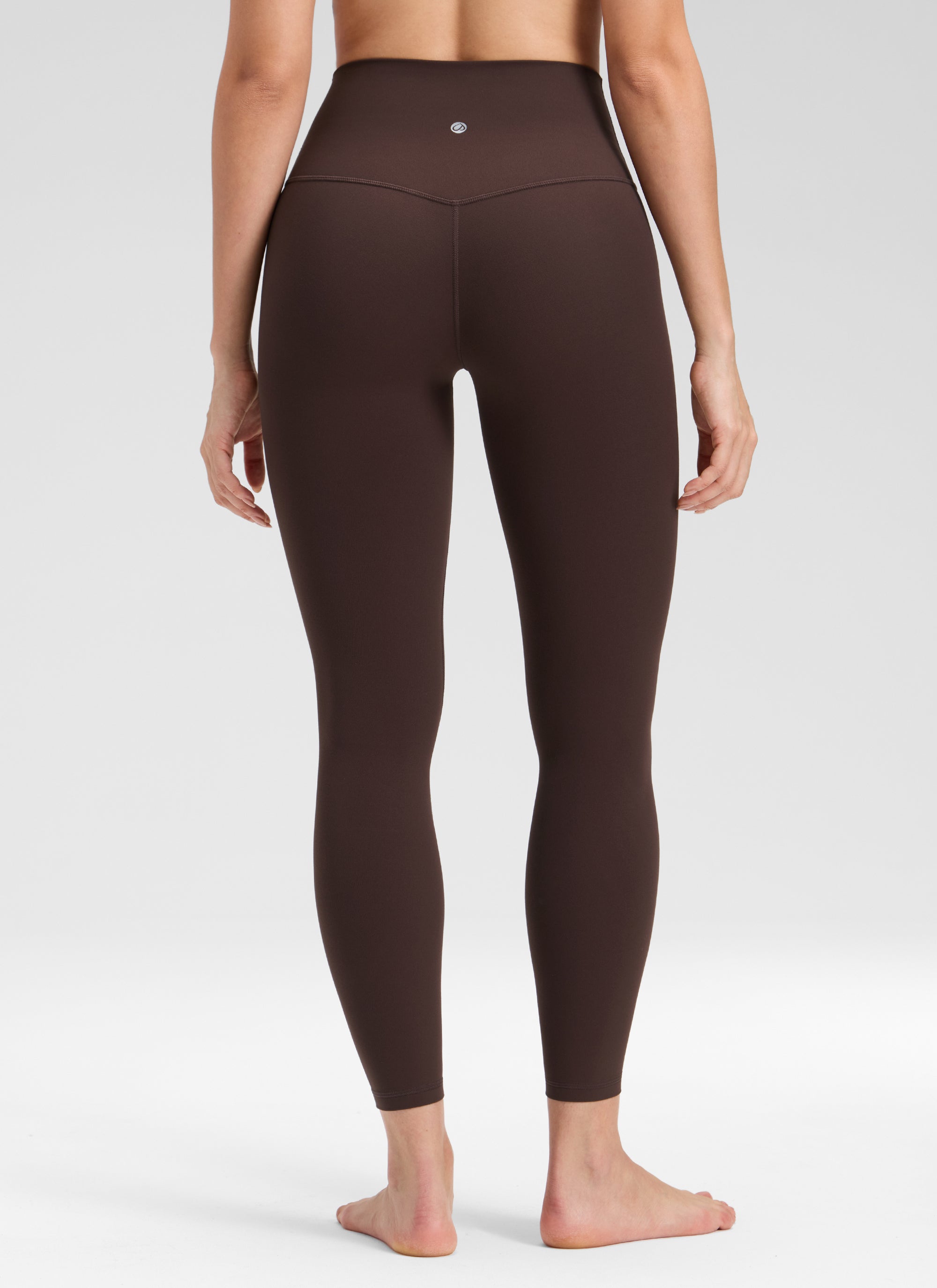 CRZ YOGA Damen Butterluxe Keine Vordernaht Yoga Leggings - 64cm Heißes Fudge-Brown