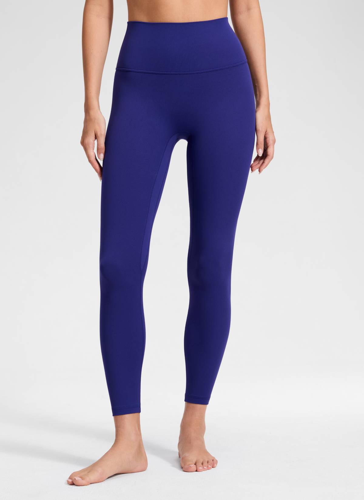 CRZ YOGA Damen Butterluxe Keine Vordernaht Yoga Leggings - 64cm Rittersporn Blau