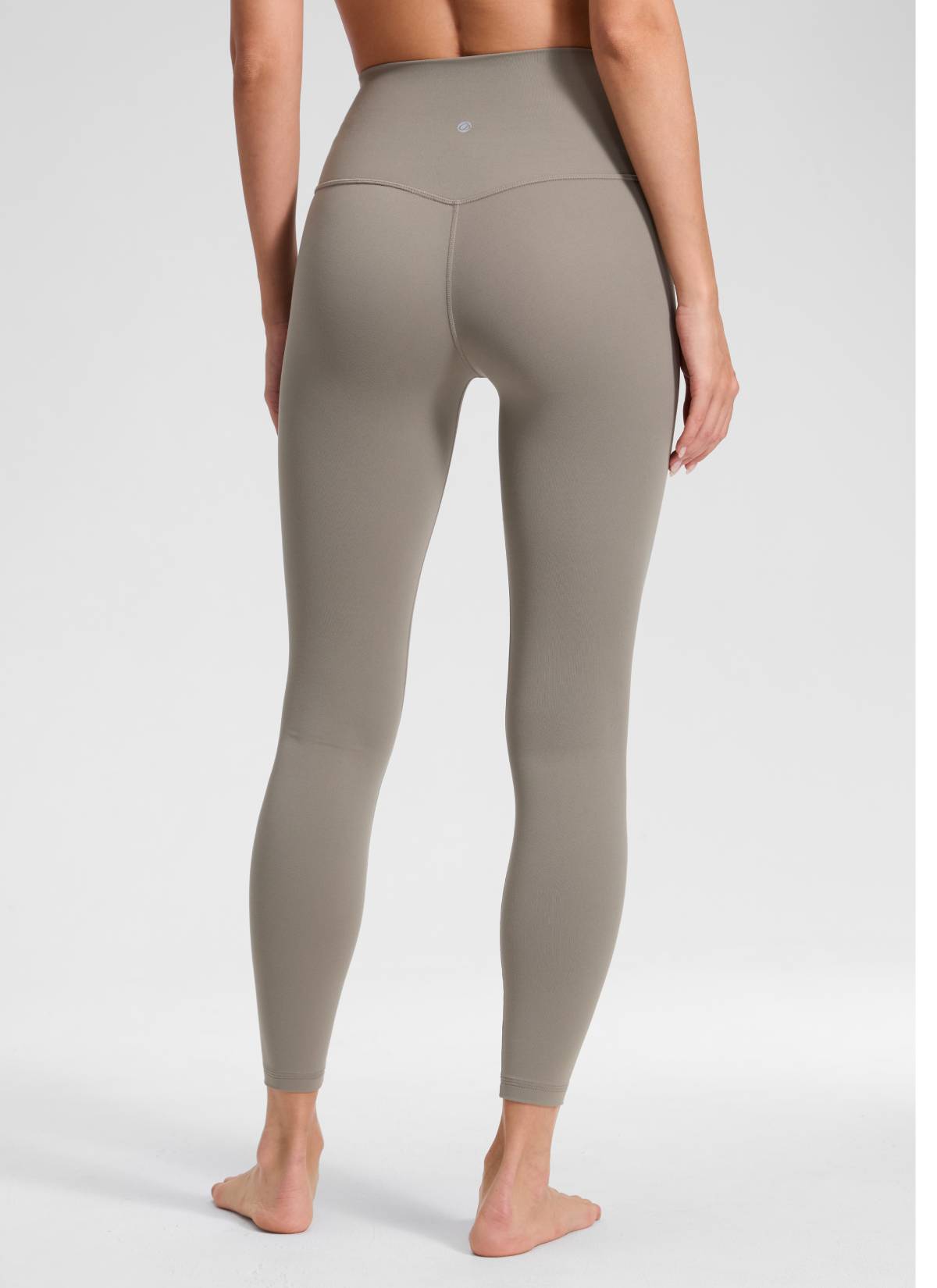 CRZ YOGA Damen Butterluxe Keine Vordernaht Yoga Leggings - 64cm Warmes Aschgrau
