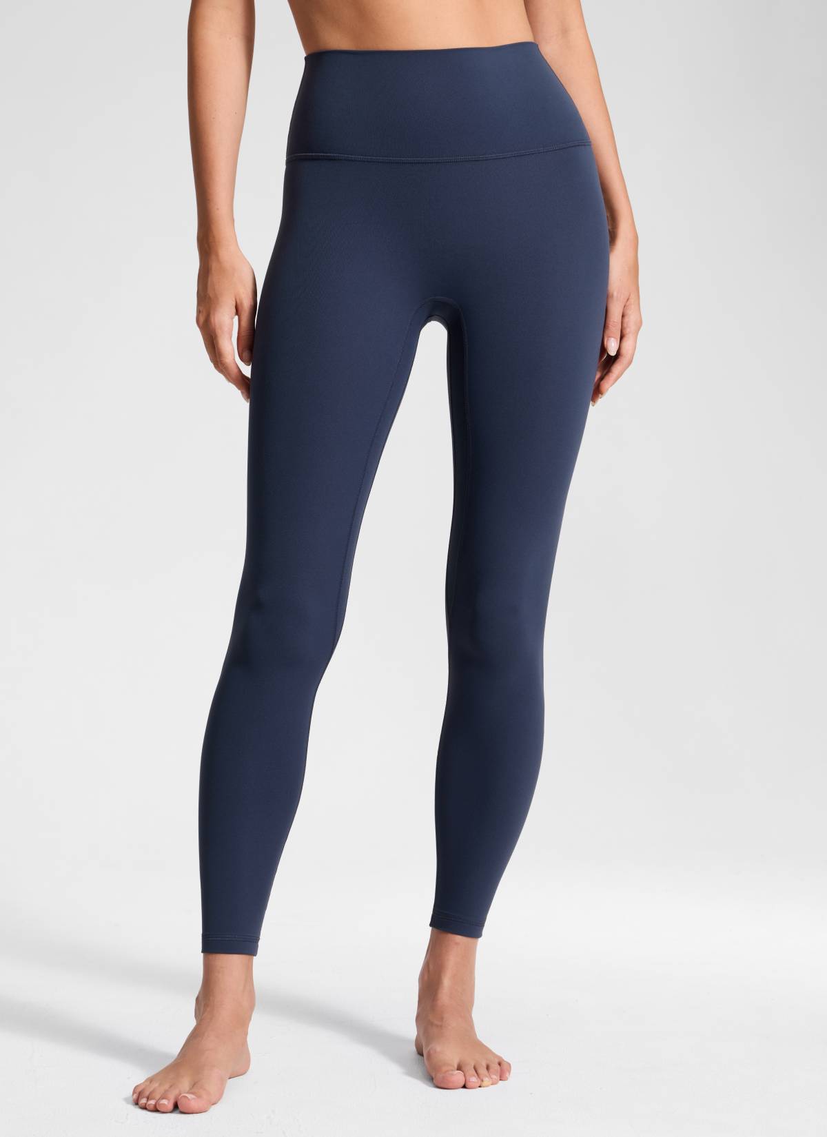 CRZ YOGA Damen Butterluxe Keine Vordernaht Yoga Leggings - 64cm Club Blau
