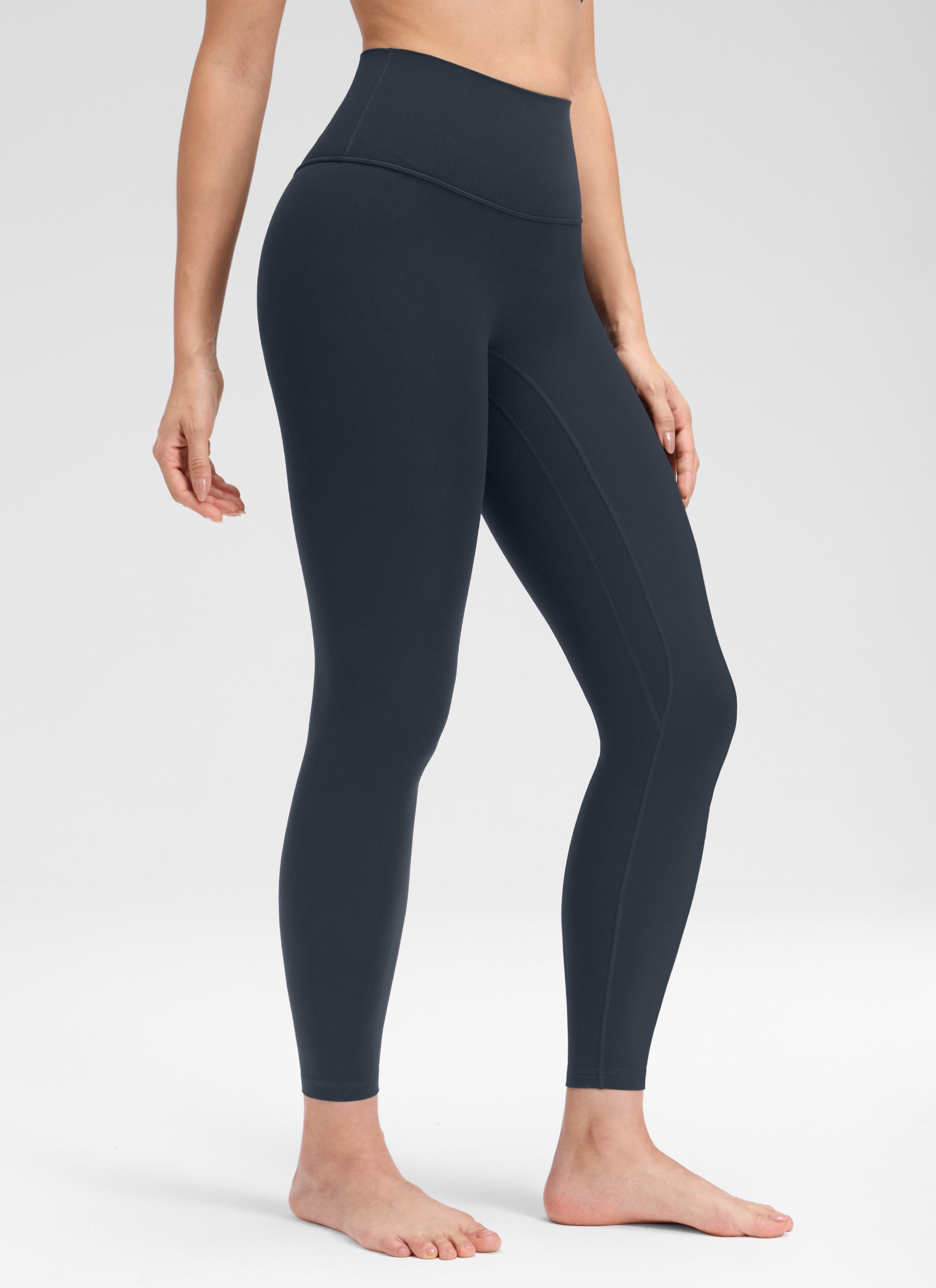 CRZ YOGA Damen Butterluxe Keine Vordernaht Yoga Leggings - 64cm Echte Marine