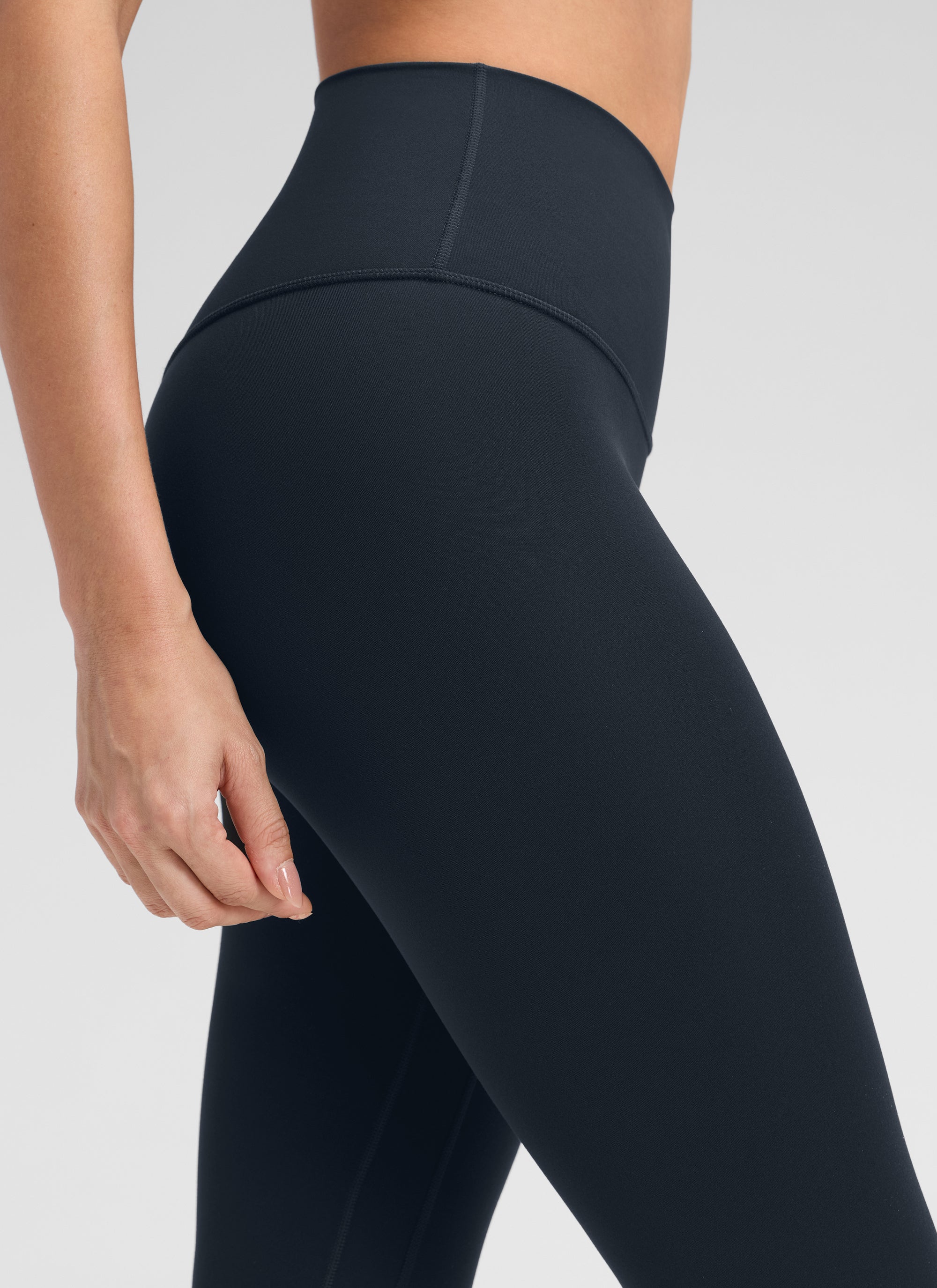 CRZ YOGA Damen Butterluxe Keine Vordernaht Yoga Leggings - 64cm Echte Marine