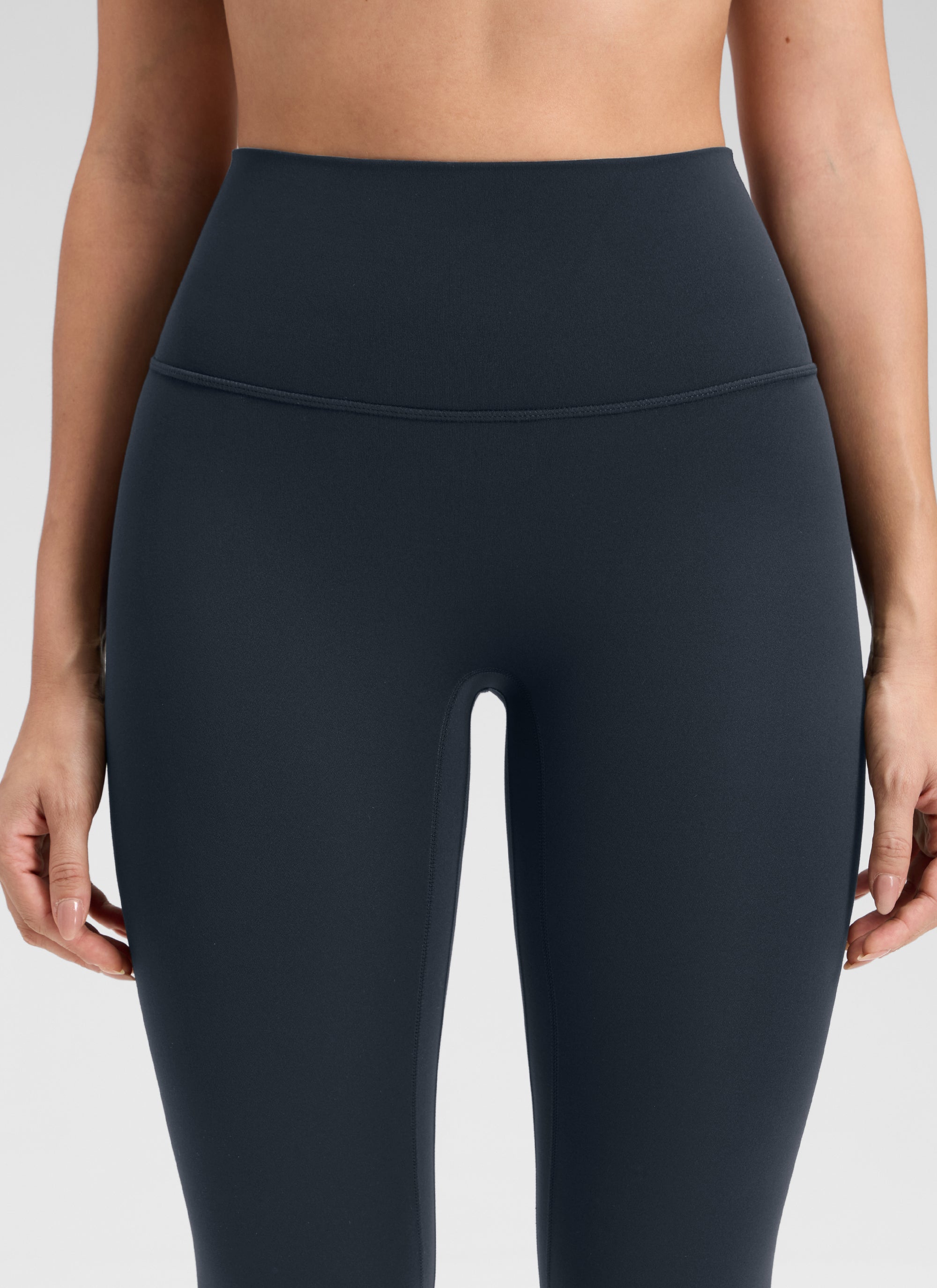CRZ YOGA Damen Butterluxe Keine Vordernaht Yoga Leggings - 64cm Echte Marine