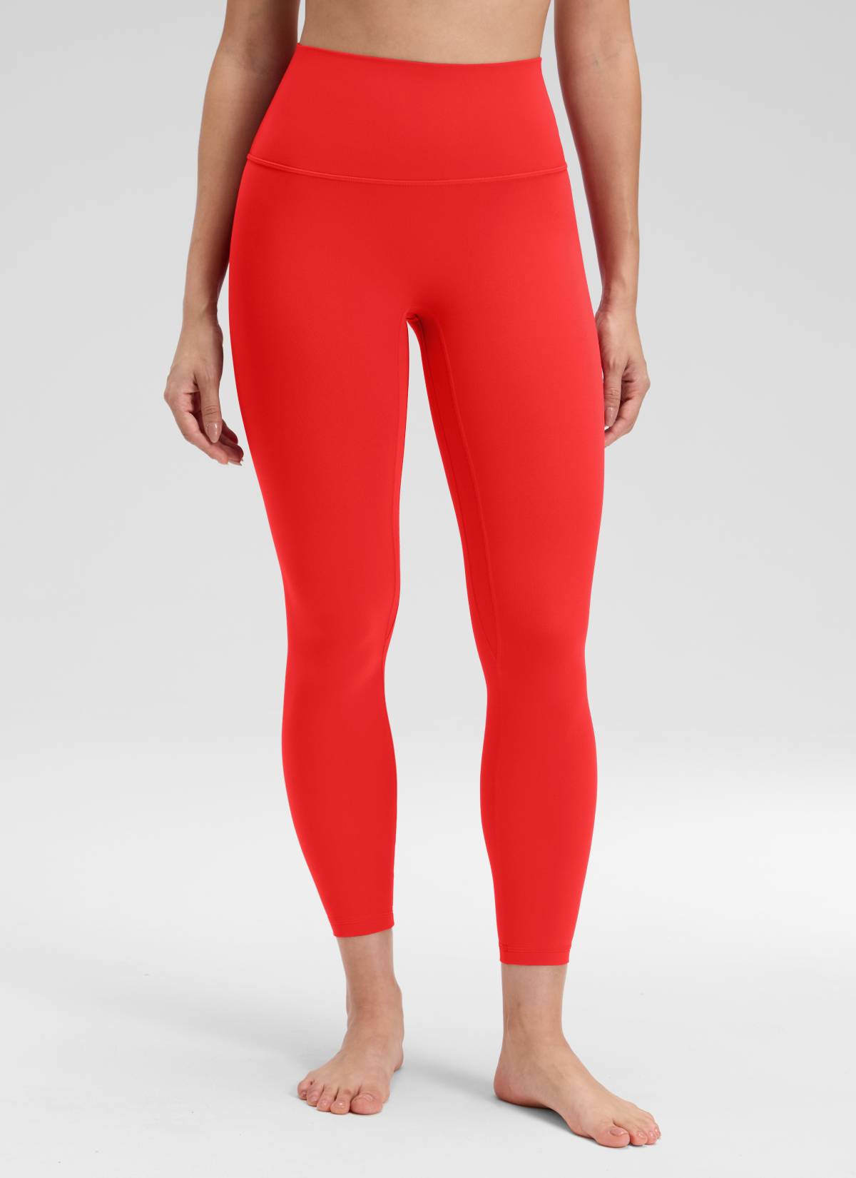 CRZ YOGA Damen Butterluxe Keine Vordernaht Yoga Leggings - 64cm Tiefrot
