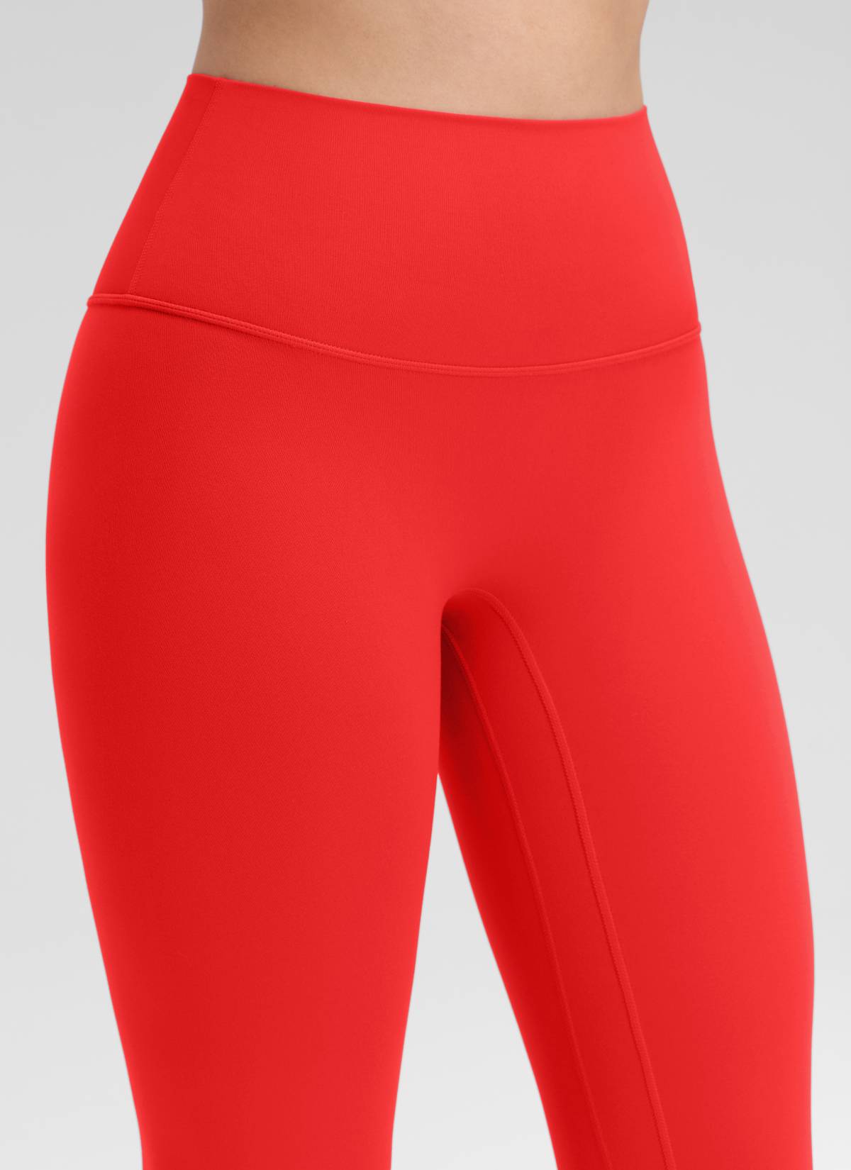 CRZ YOGA Damen Butterluxe Keine Vordernaht Yoga Leggings - 64cm Tiefrot
