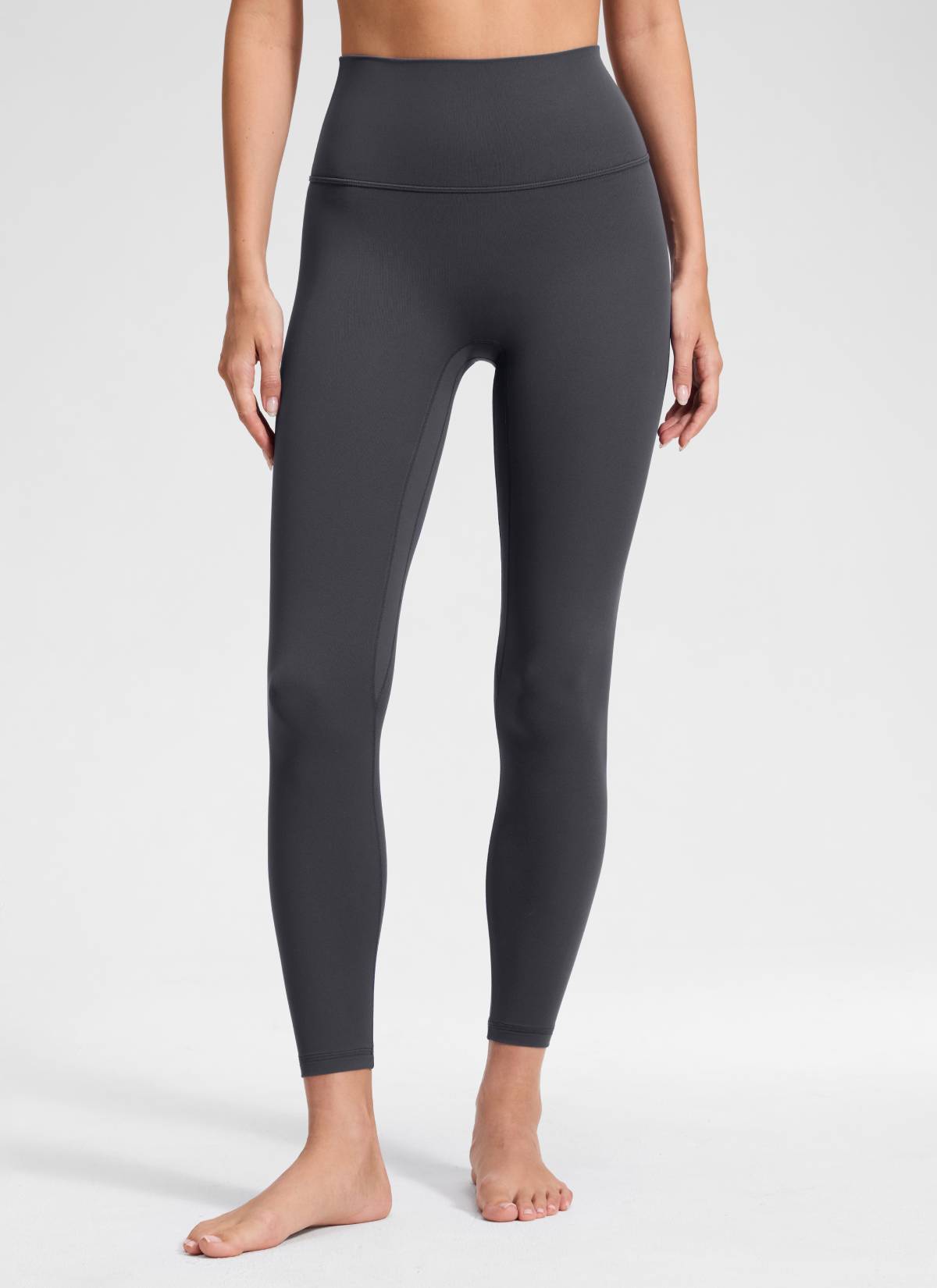 CRZ YOGA Damen Butterluxe Keine Vordernaht Yoga Leggings - 64cm Graphitgrau