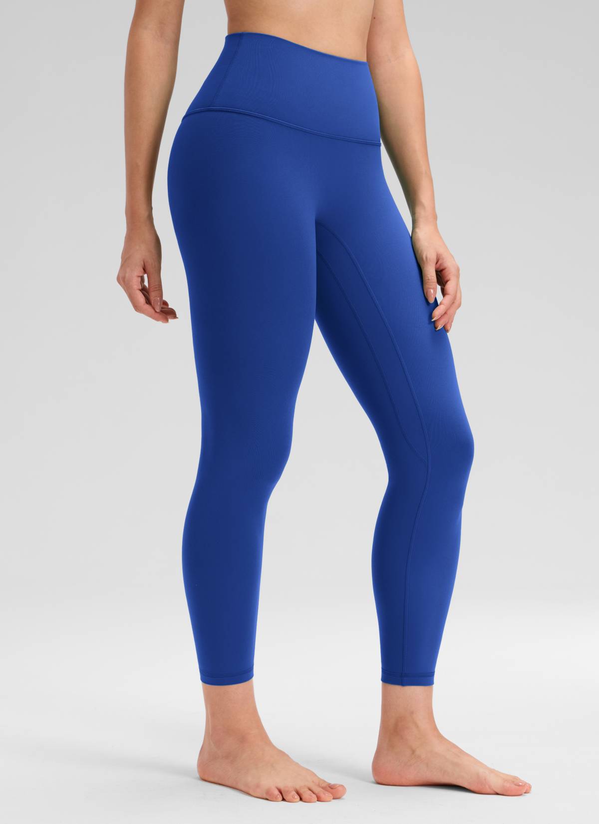 CRZ YOGA Damen Butterluxe Keine Vordernaht Yoga Leggings - 64cm Wellen Blau