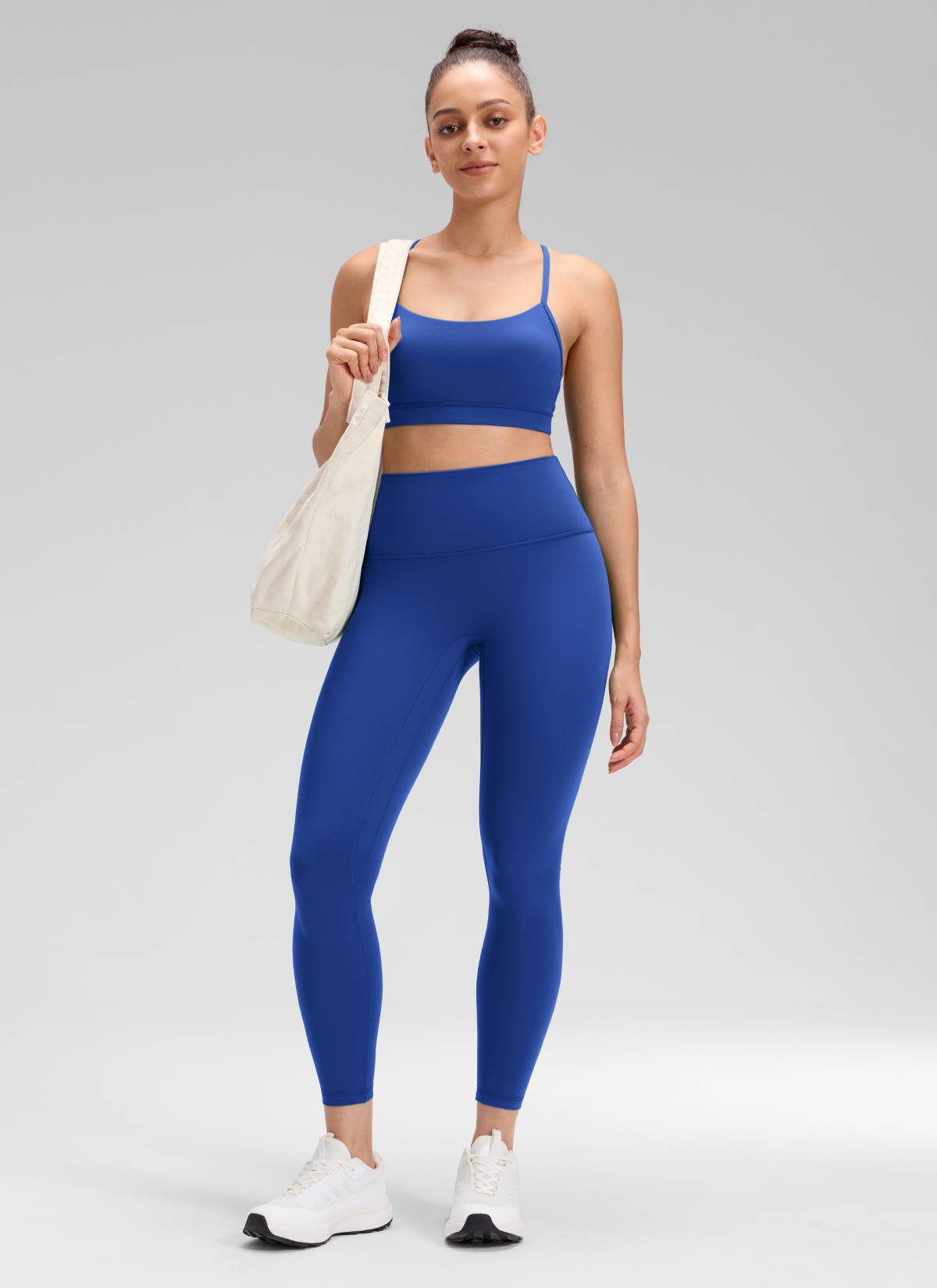CRZ YOGA Damen Butterluxe Keine Vordernaht Yoga Leggings - 64cm Wellen Blau