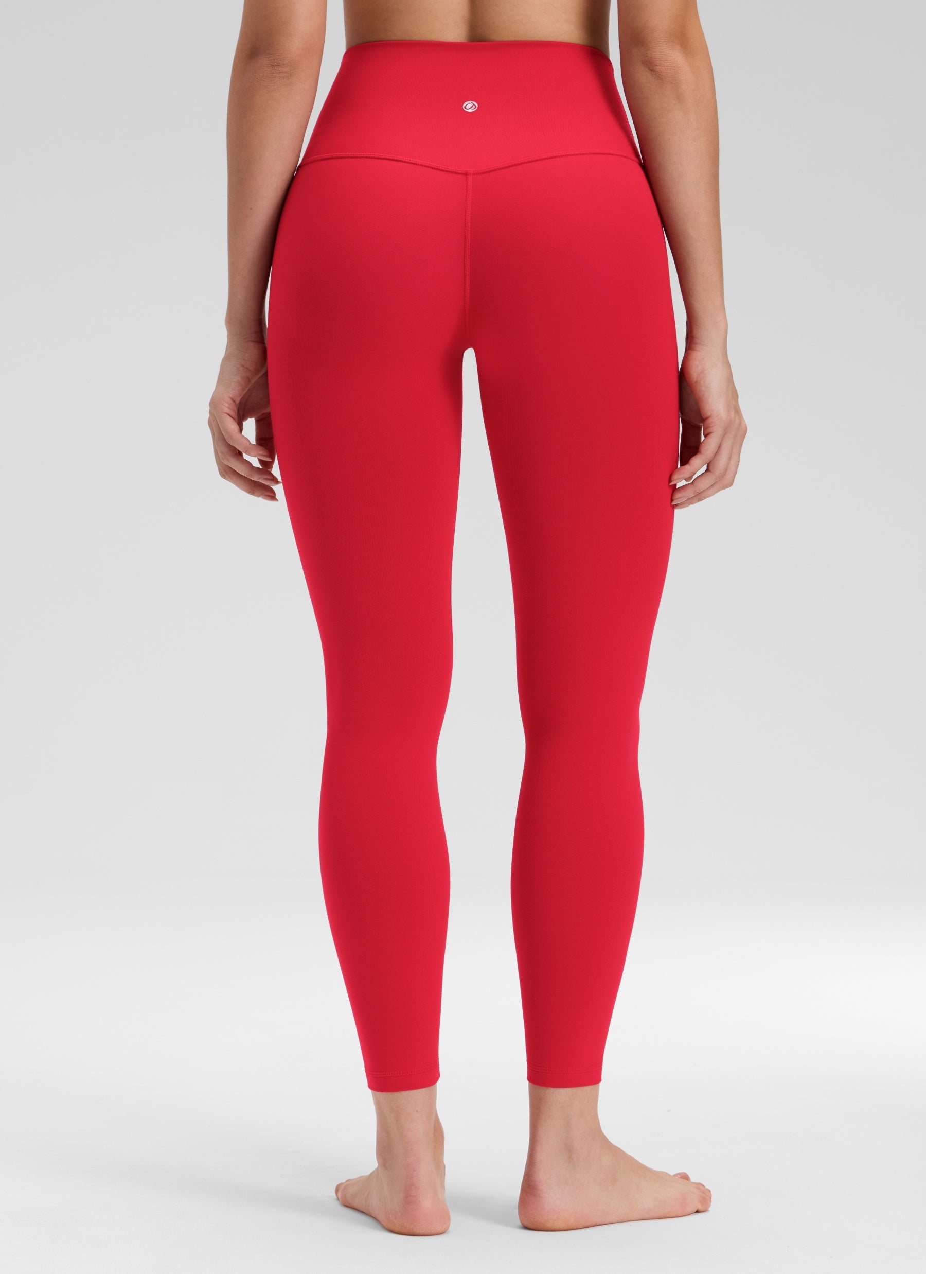 CRZ YOGA Damen Butterluxe Keine Vordernaht Yoga Leggings - 64cm Lippenstift Rot