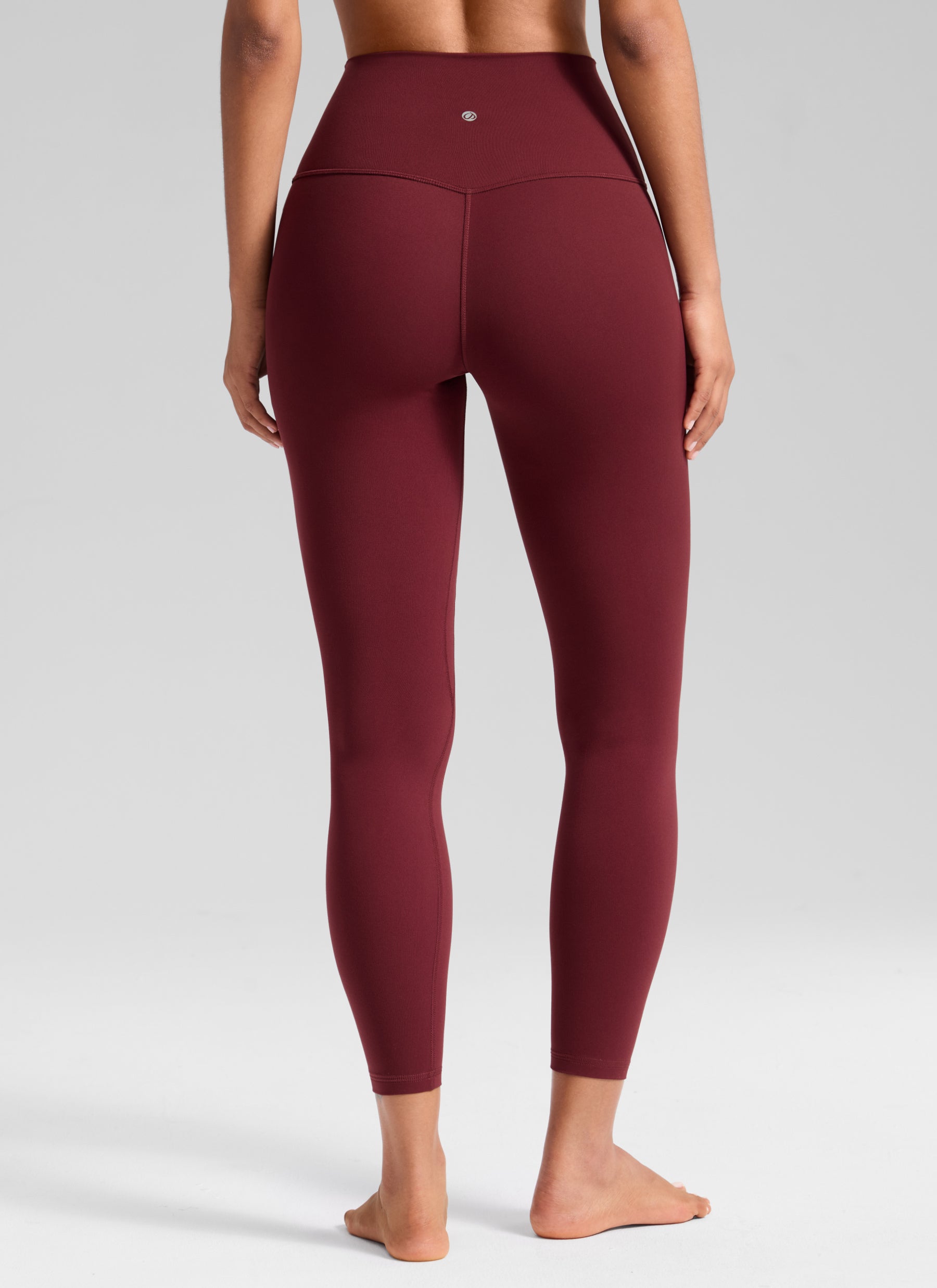 CRZ YOGA Damen Butterluxe Keine Vordernaht Yoga Leggings - 64cm Burgund-Bucht