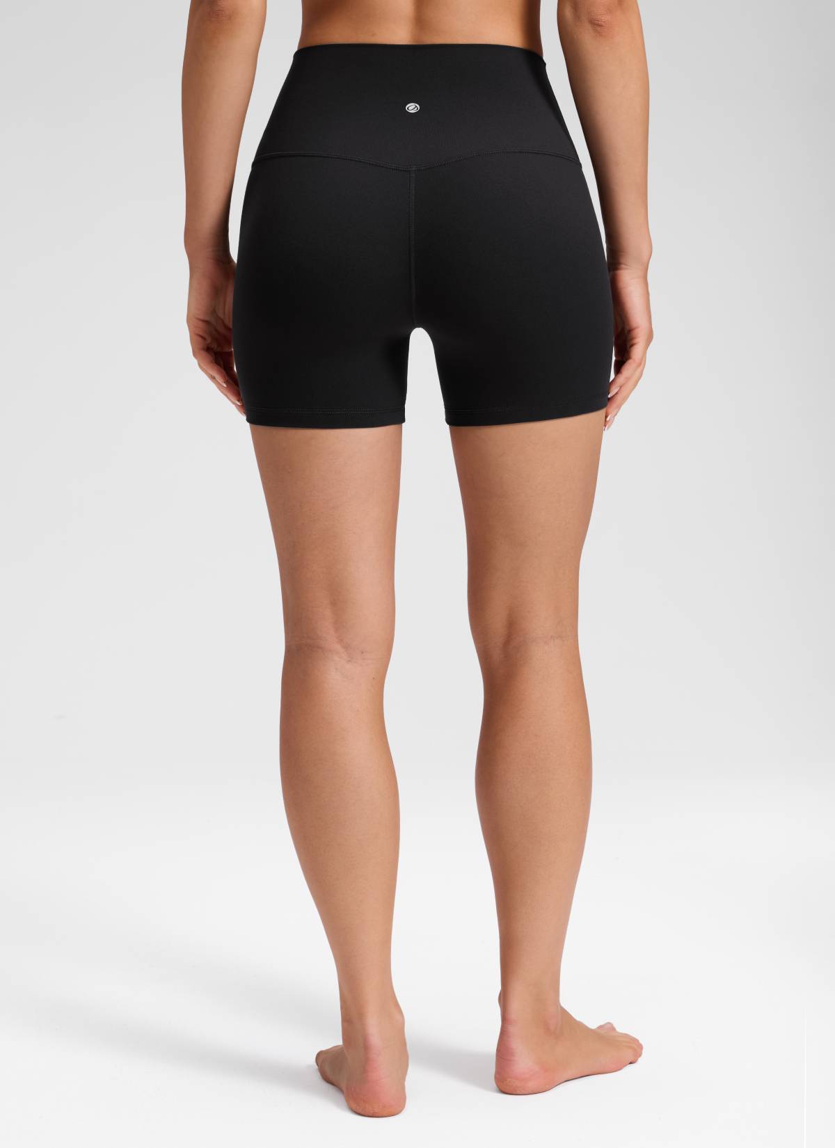 CRZ YOGA Damen Butterluxe Keine Vordernaht Hohe Taille Sporthose -10cm Schwarz