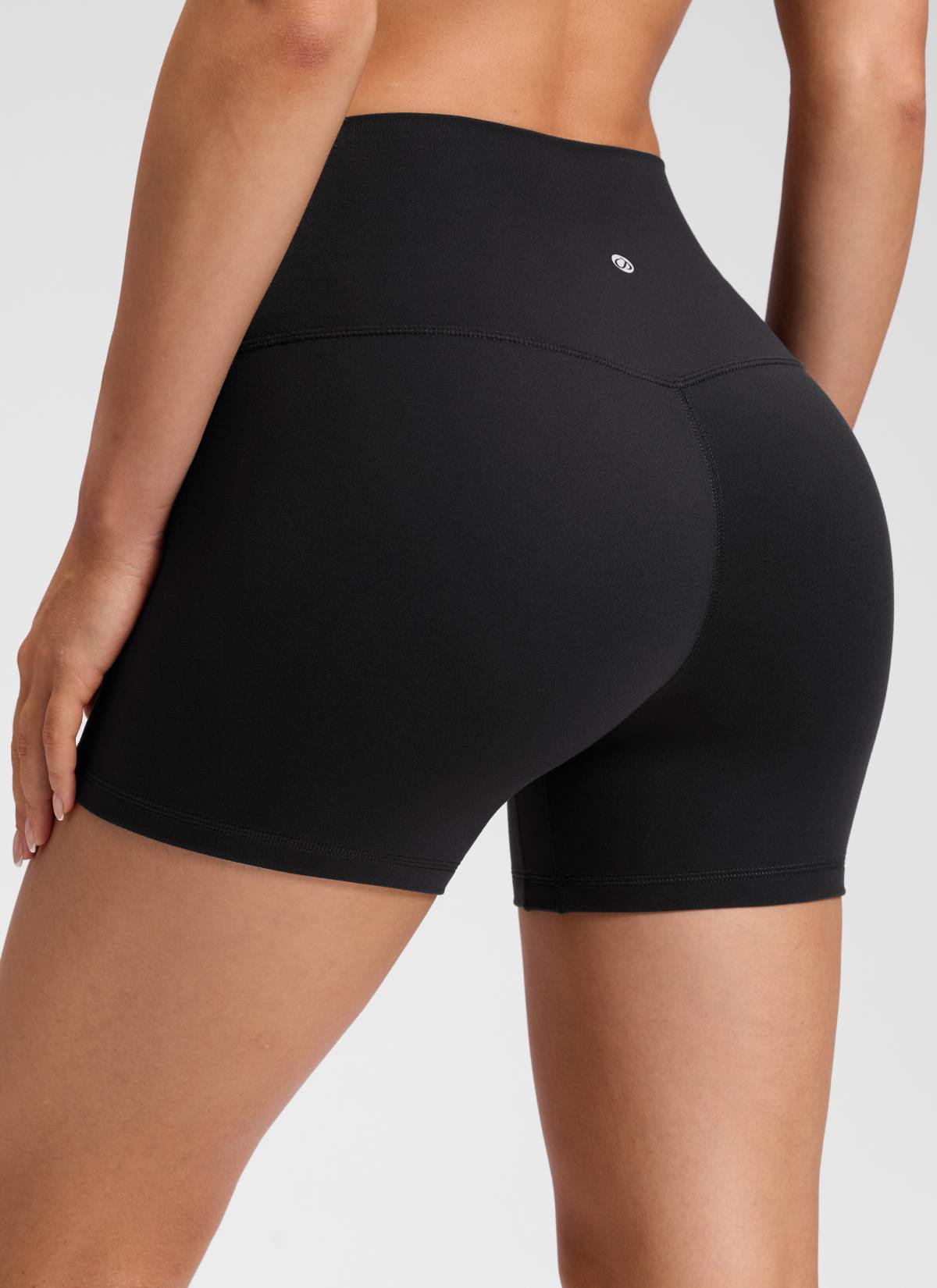 CRZ YOGA Damen Butterluxe Keine Vordernaht Hohe Taille Sporthose -10cm Schwarz