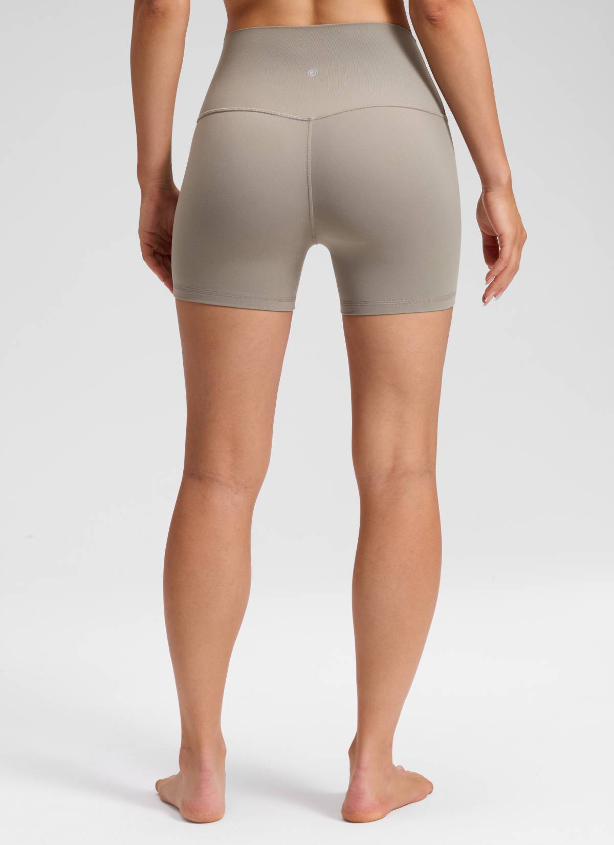CRZ YOGA Damen Butterluxe Keine Vordernaht Hohe Taille Sporthose -10cm Warmes Aschgrau
