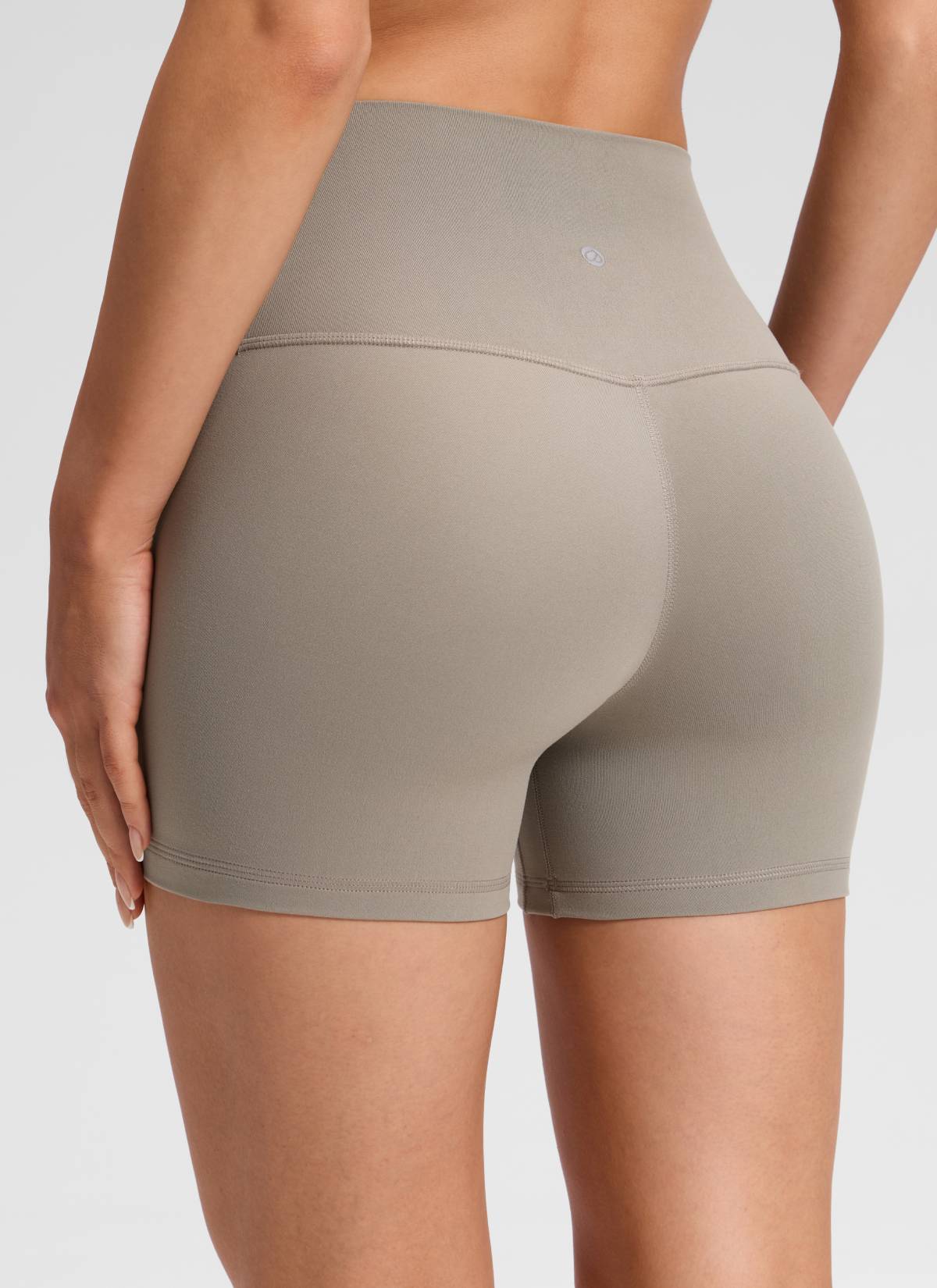 CRZ YOGA Damen Butterluxe Keine Vordernaht Hohe Taille Sporthose -10cm Warmes Aschgrau