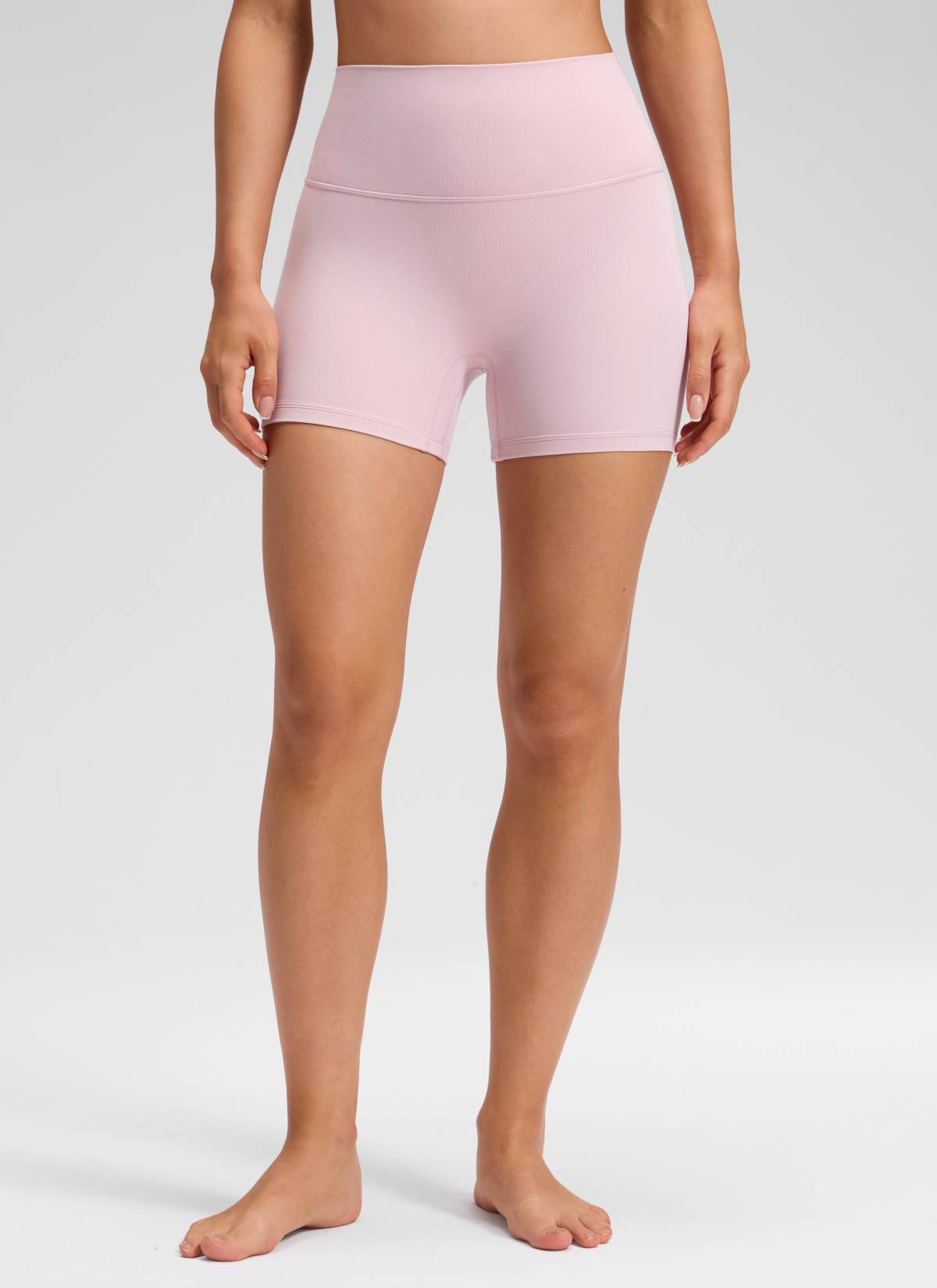 CRZ YOGA Damen Butterluxe Keine Vordernaht Hohe Taille Sporthose -10cm Rosa Haze