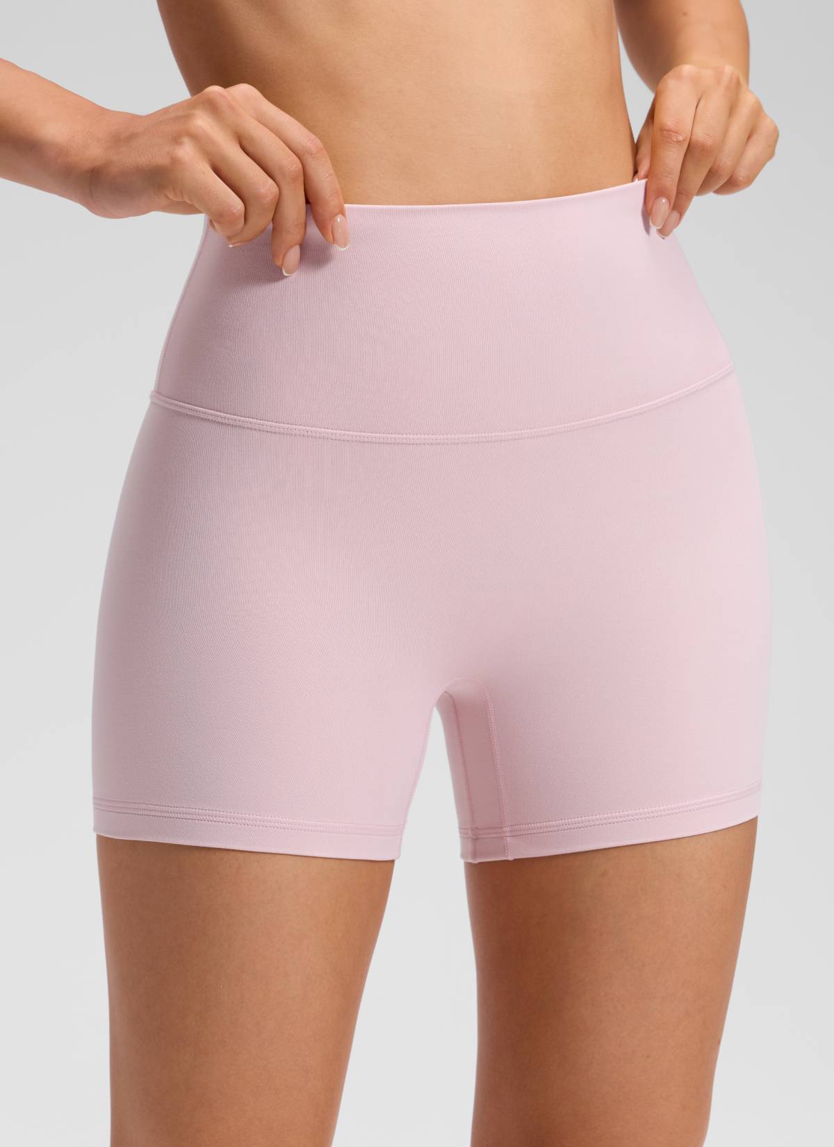 CRZ YOGA Damen Butterluxe Keine Vordernaht Hohe Taille Sporthose -10cm Rosa Haze