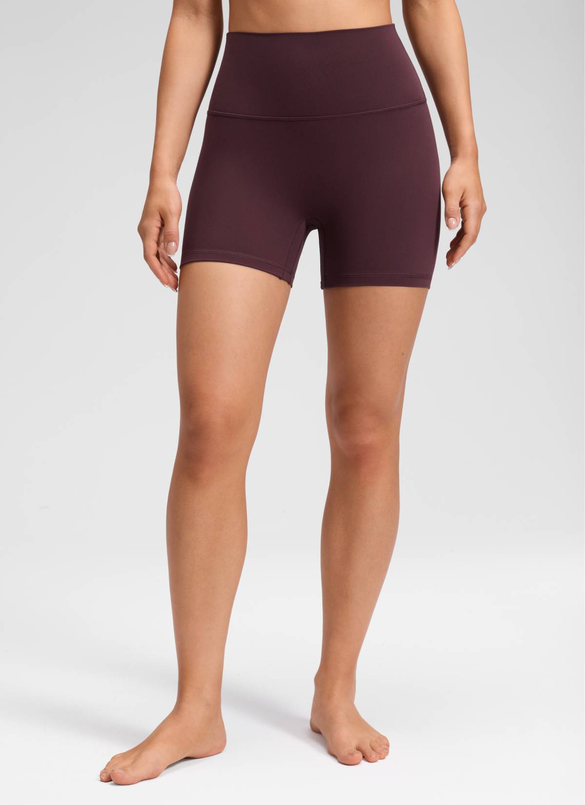CRZ YOGA Damen Butterluxe Keine Vordernaht Hohe Taille Sporthose -10cm Reife Pflaume