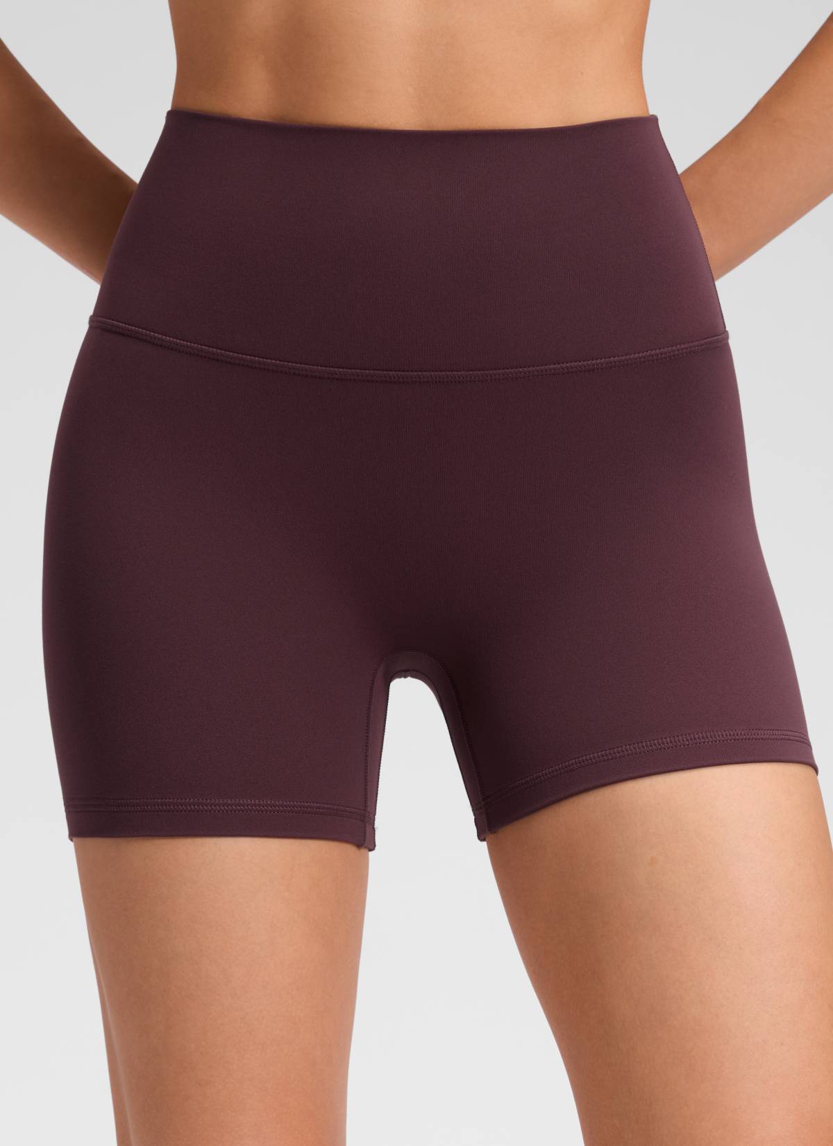 CRZ YOGA Damen Butterluxe Keine Vordernaht Hohe Taille Sporthose -10cm Reife Pflaume