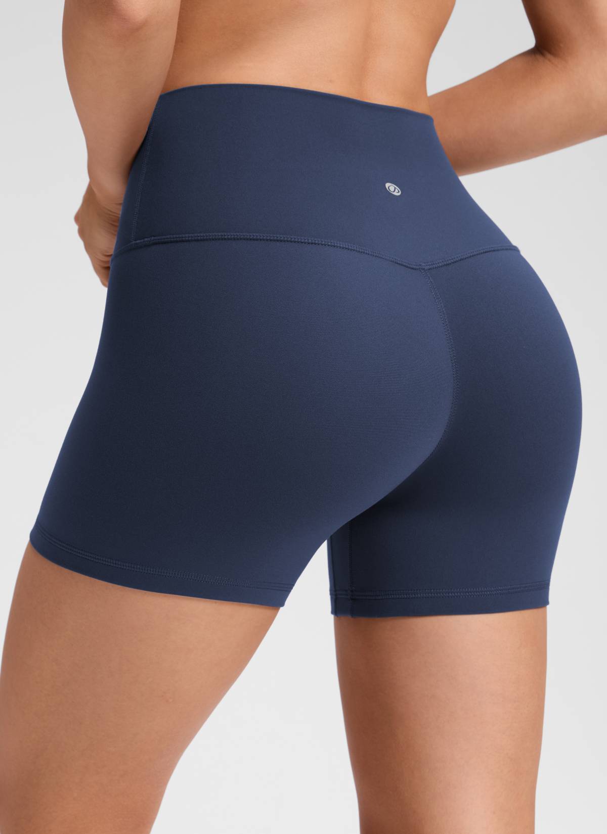 CRZ YOGA Damen Butterluxe Keine Vordernaht Hohe Taille Sporthose -10cm Club Blau
