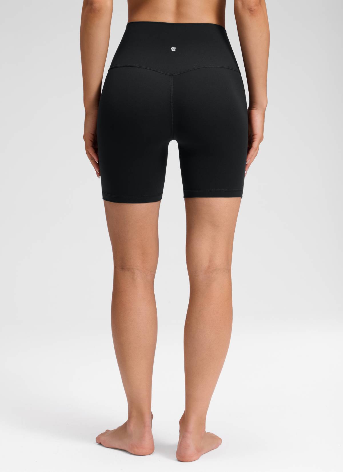 CRZ YOGA Damen Butterluxe Keine Vordernaht Hohe Taille Sporthose -15cm Schwarz