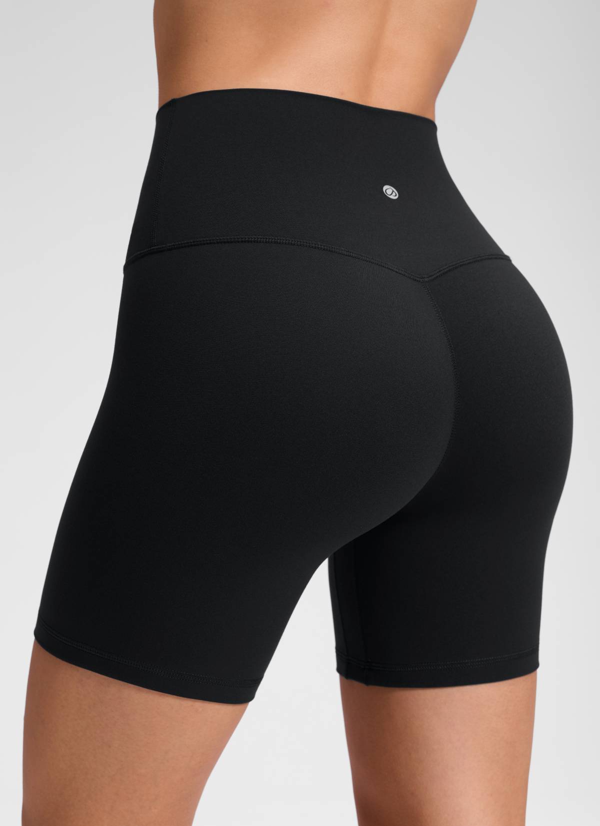 CRZ YOGA Damen Butterluxe Keine Vordernaht Hohe Taille Sporthose -15cm Schwarz