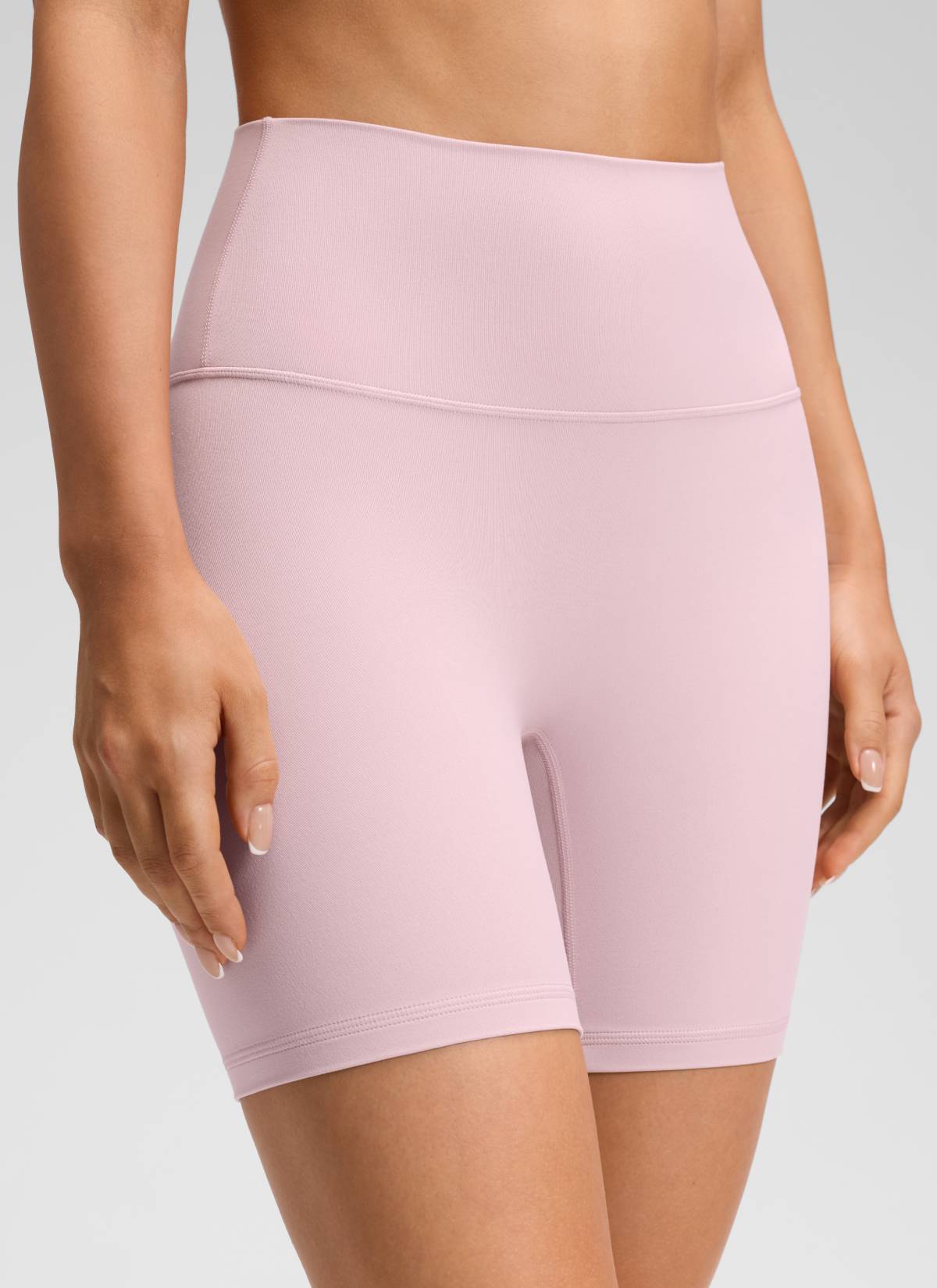 CRZ YOGA Damen Butterluxe Keine Vordernaht Hohe Taille Sporthose -15cm Rosa Haze