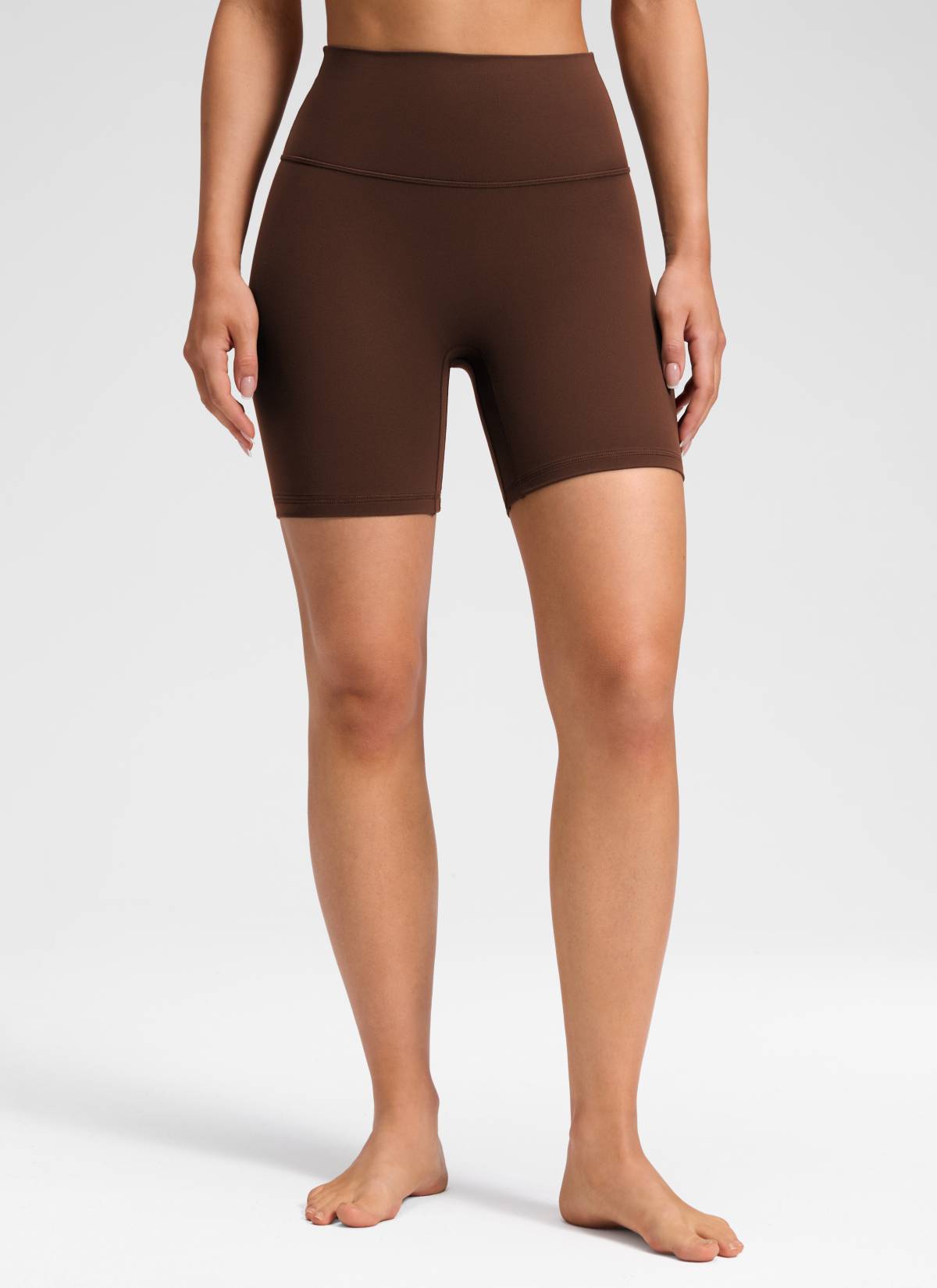 CRZ YOGA Damen Butterluxe Keine Vordernaht Hohe Taille Sporthose -15cm Lava Braun