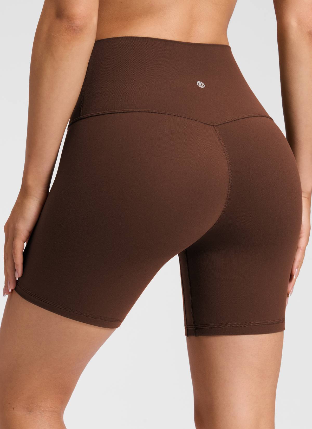 CRZ YOGA Damen Butterluxe Keine Vordernaht Hohe Taille Sporthose -15cm Lava Braun