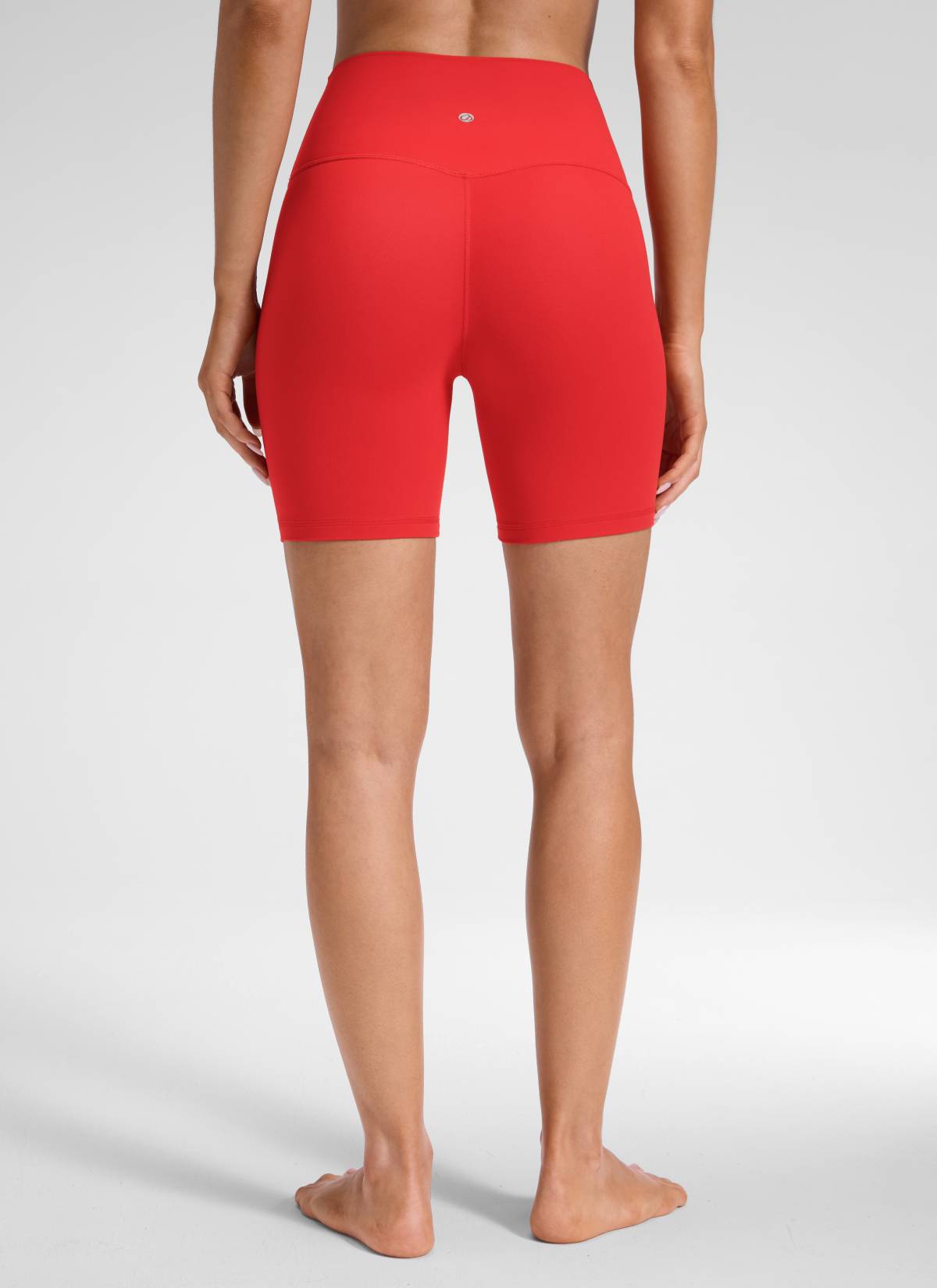 CRZ YOGA Damen Butterluxe Keine Vordernaht Hohe Taille Sporthose -15cm Tiefrot