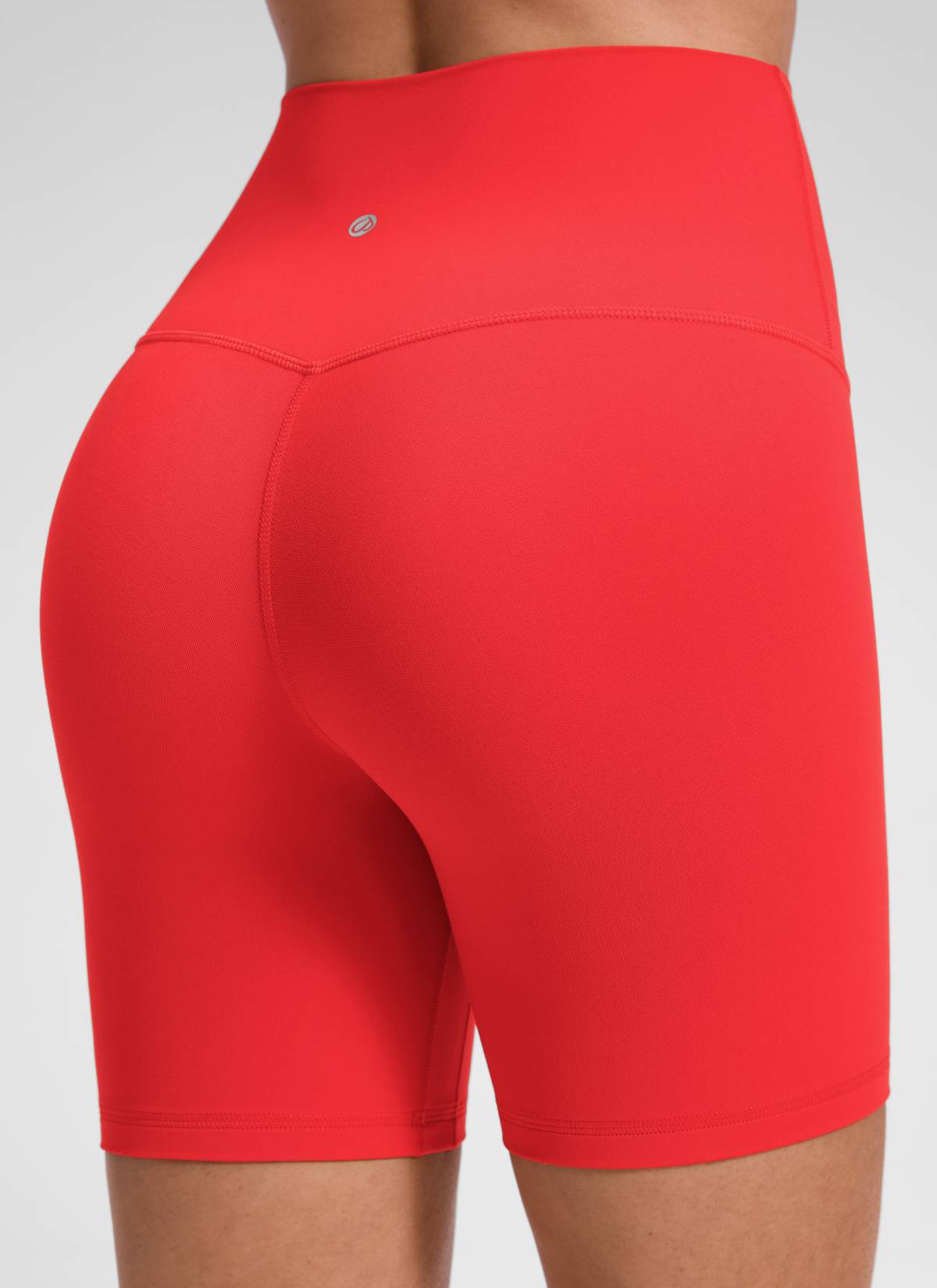 CRZ YOGA Damen Butterluxe Keine Vordernaht Hohe Taille Sporthose -15cm Tiefrot