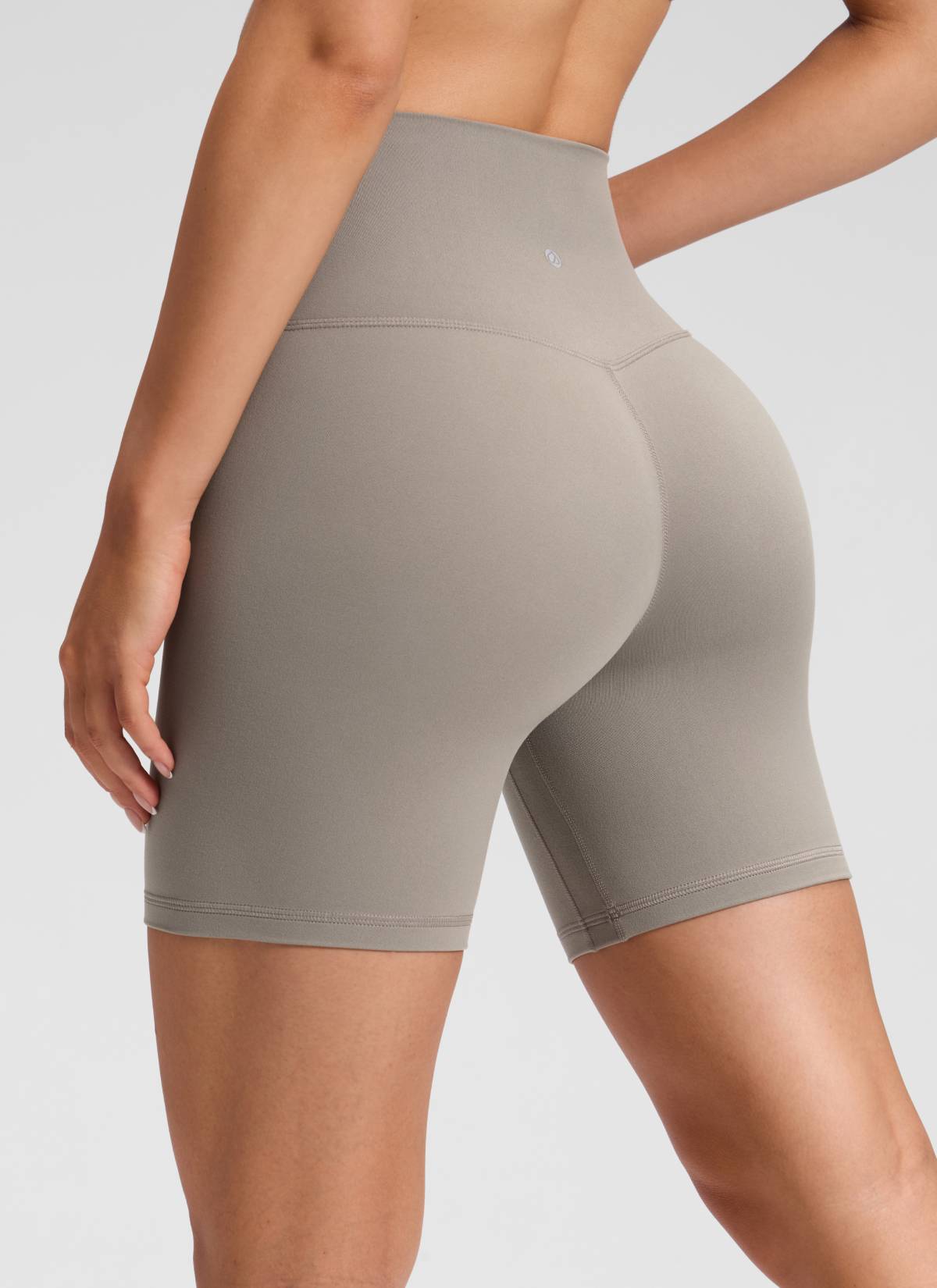 CRZ YOGA Damen Butterluxe Keine Vordernaht Hohe Taille Sporthose -15cm Warmes Aschgrau