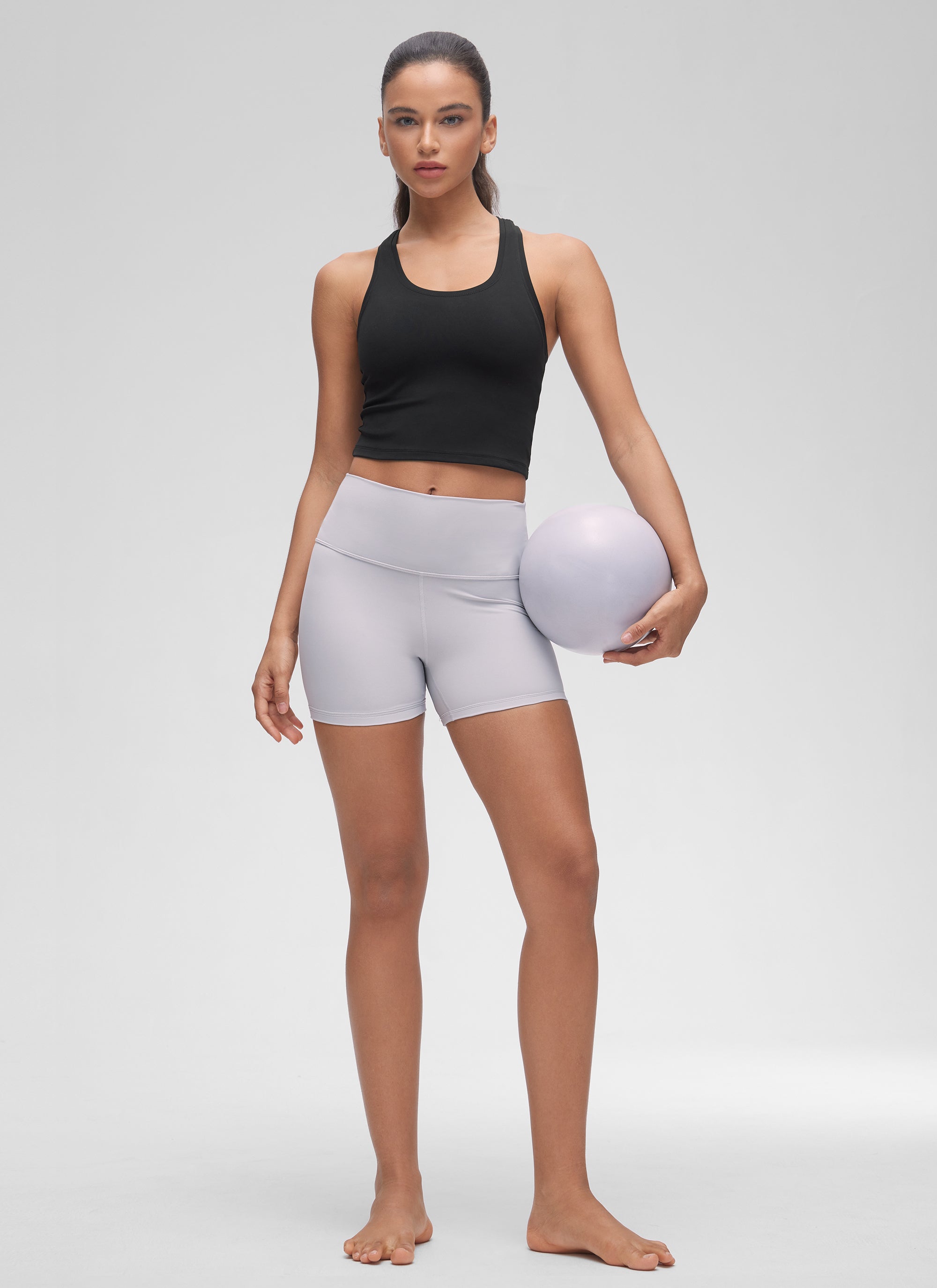 CRZ YOGA Damen Butterluxe U-Ausschnitt Racerback Yoga Tanktop Schwarz