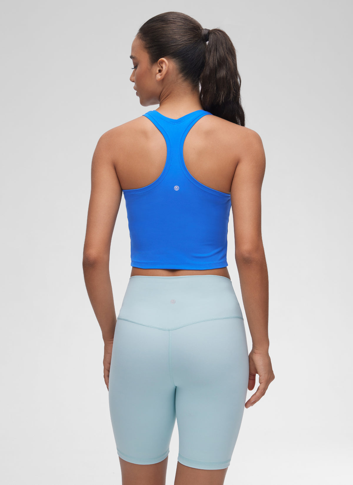 CRZ YOGA Damen Butterluxe U-Ausschnitt Racerback Yoga Tanktop Funkelndes Blau