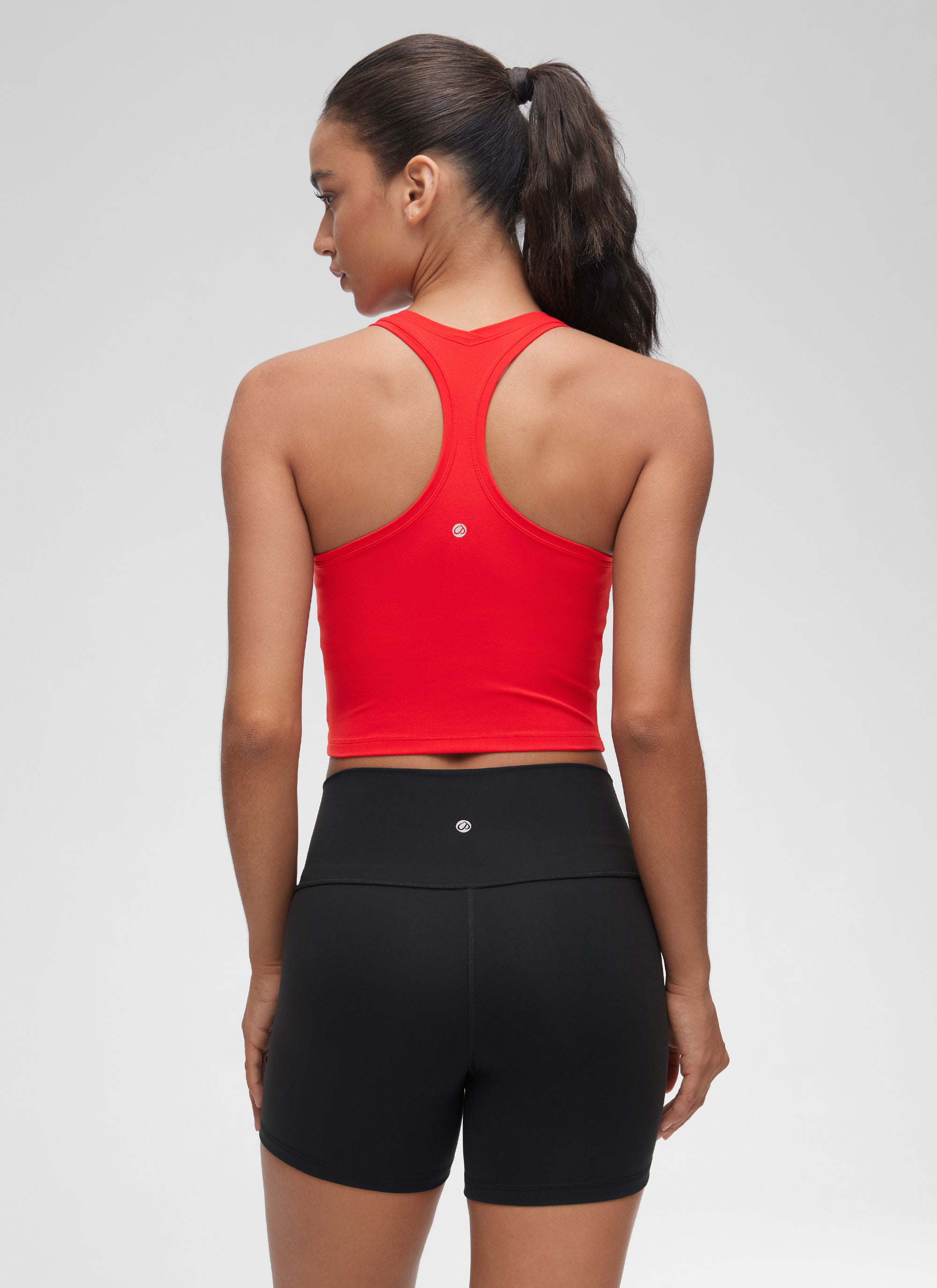 CRZ YOGA Damen Butterluxe U-Ausschnitt Racerback Yoga Tanktop Tiefrot